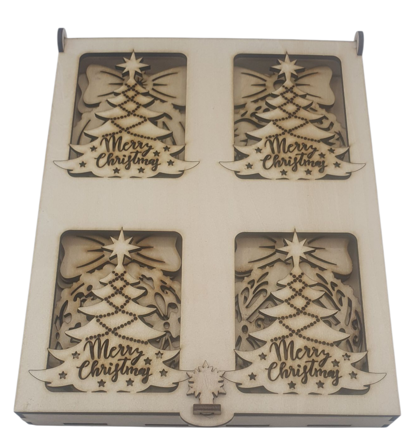 Wooden Box with 12 Christmas Balls
