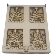Wooden Box with 12 Christmas Balls