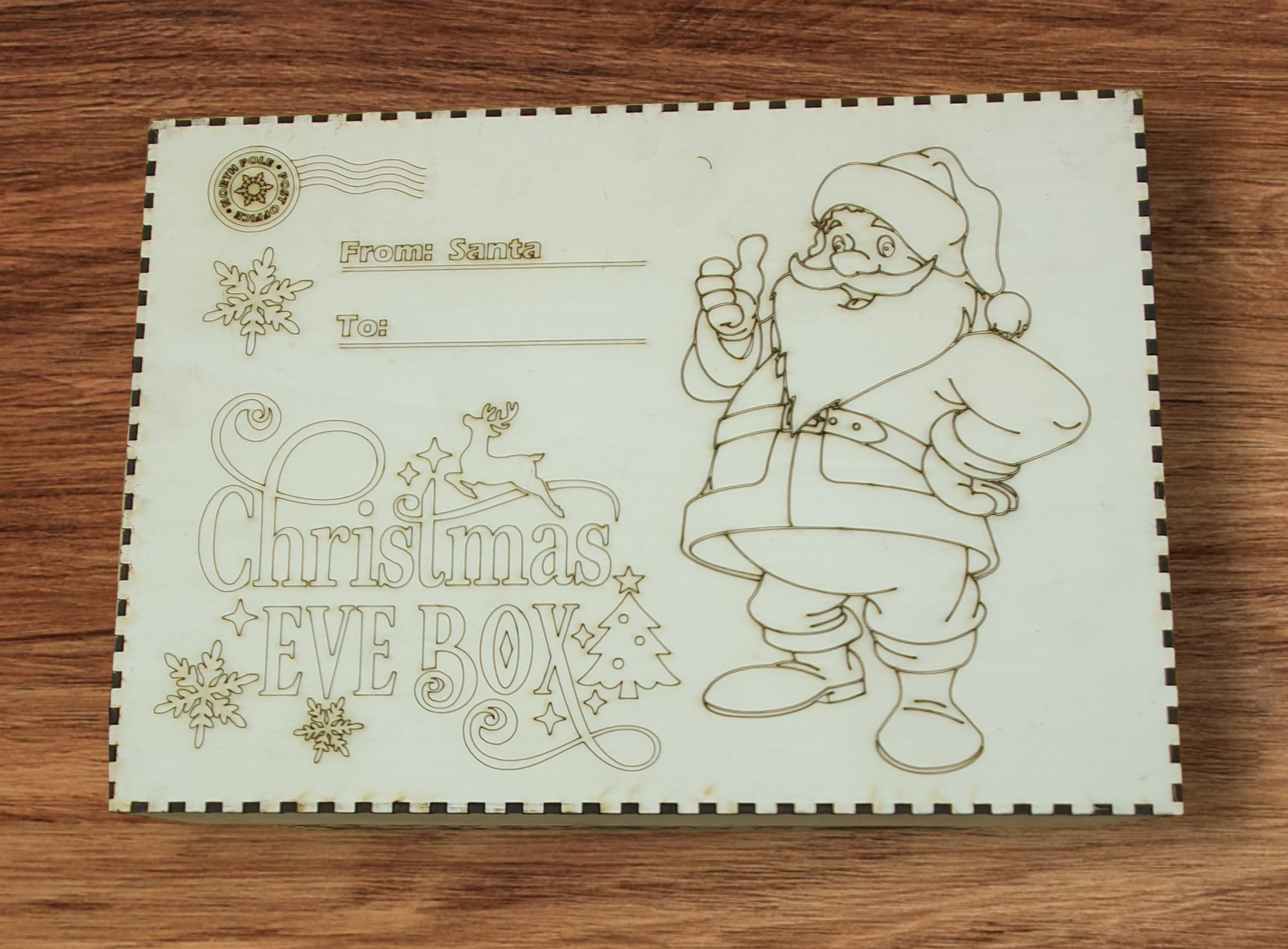 Large Wooden Christmas Box – Ready to Decorate | DIY Festive Gift Box