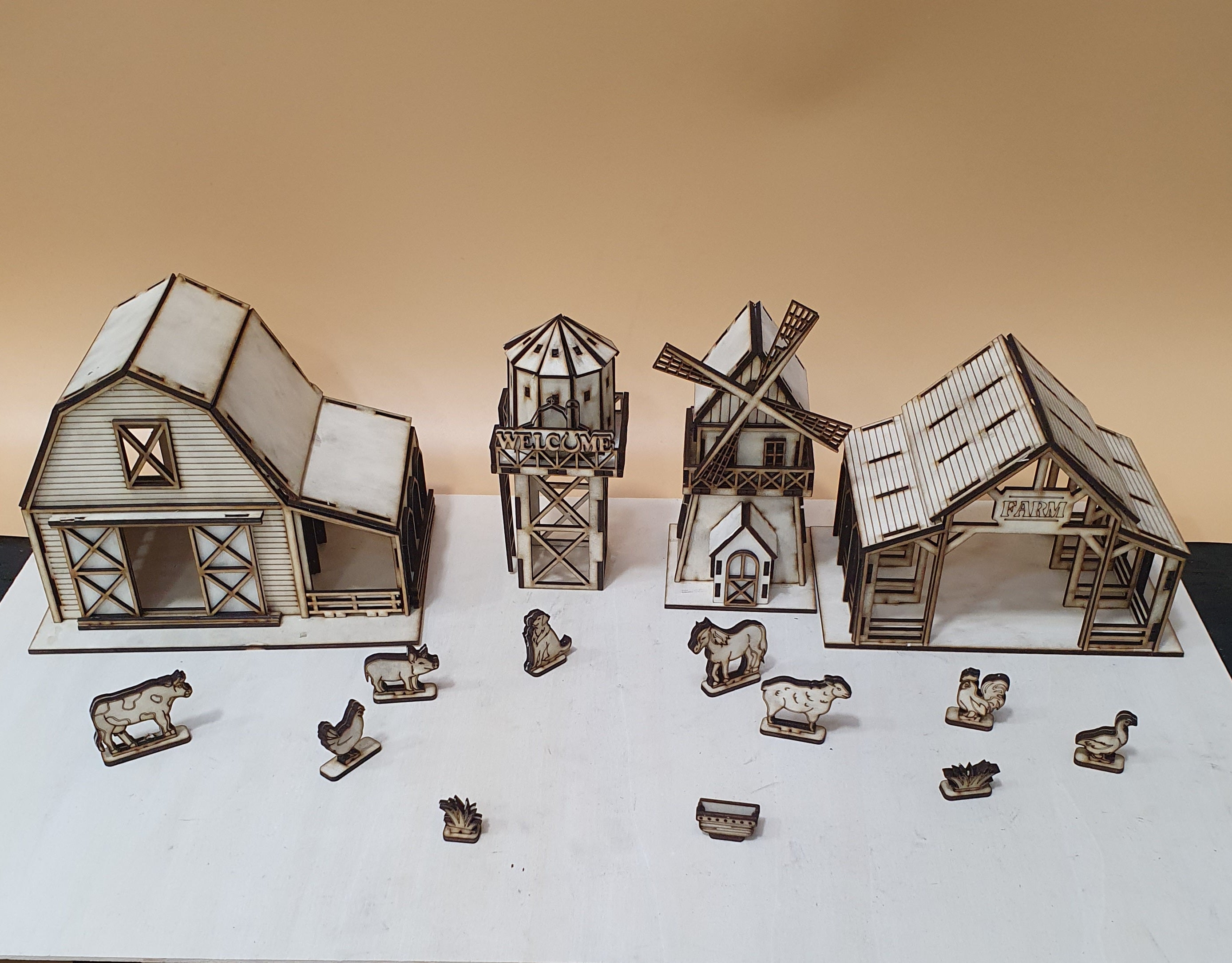 Kids 3D Farm Bundle – Build, Paint &amp; Play! | Wooden Farmyard Craft Kit
