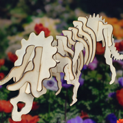 Triceratops Dinosaur 3D Wooden Puzzle Kit – Build, Paint & Display