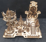 3D Wooden Puzzle – Christmas Amusement Park Light Box with Movable Pieces