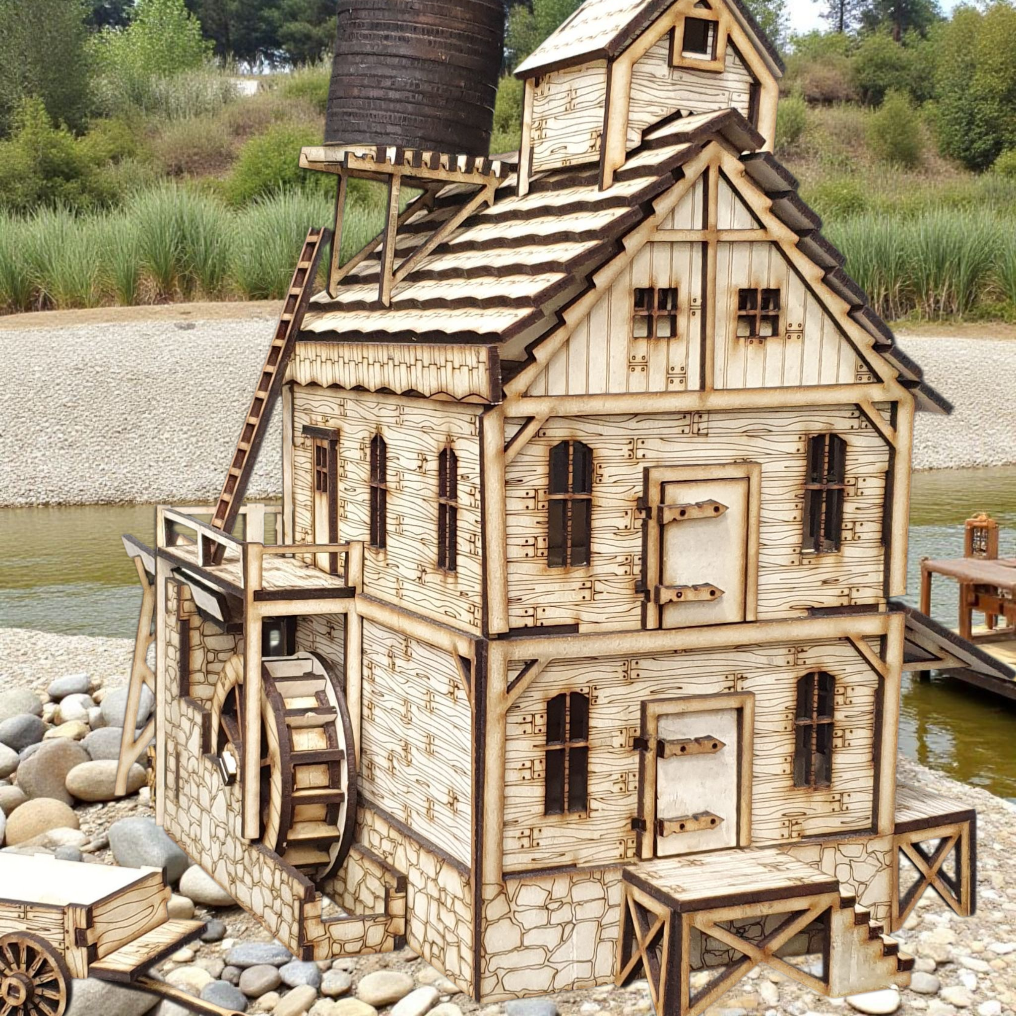 Wild West Water Mill 3D Wooden Puzzle