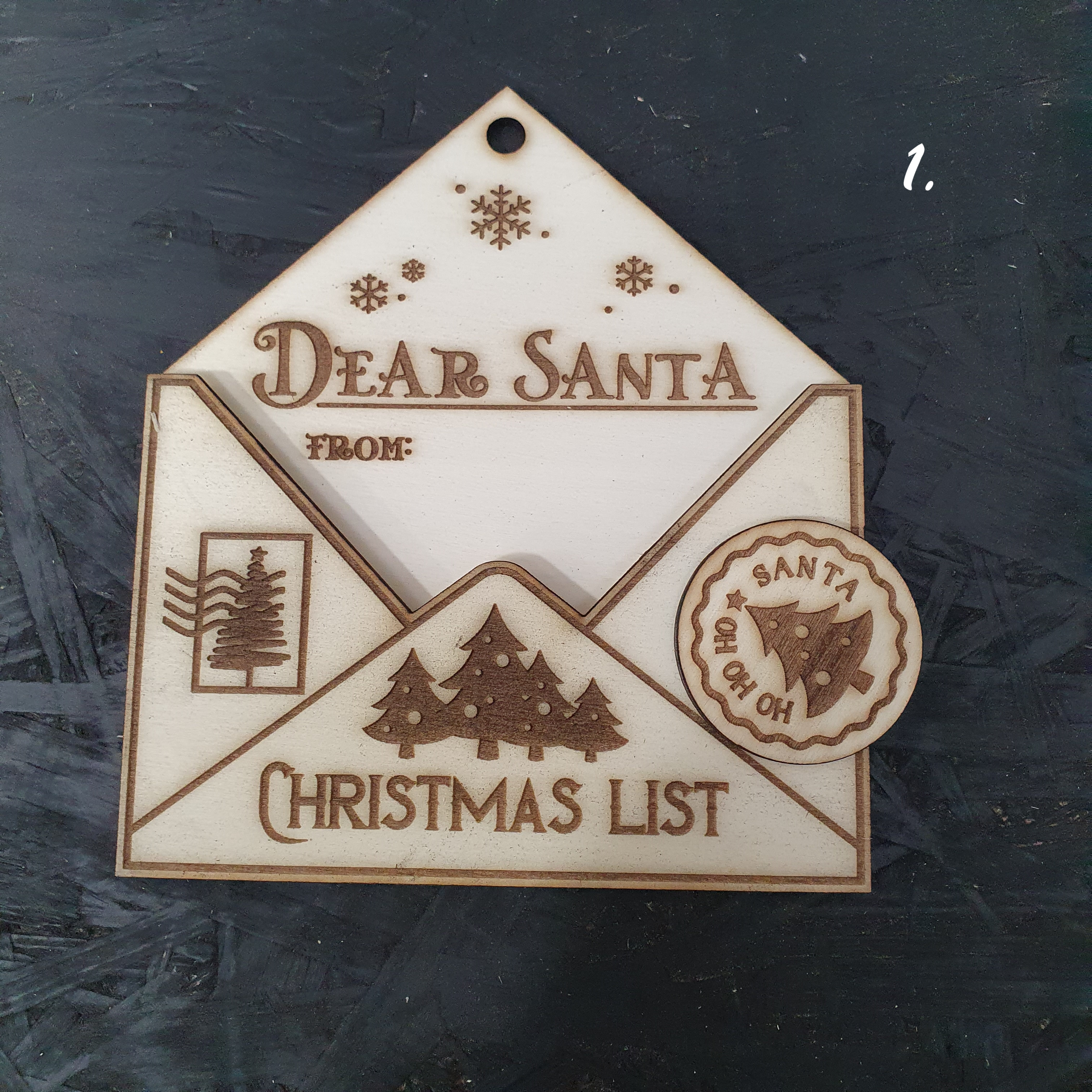 Wooden Christmas Layered Envelope Ornaments – Write Your Letter to Santa!