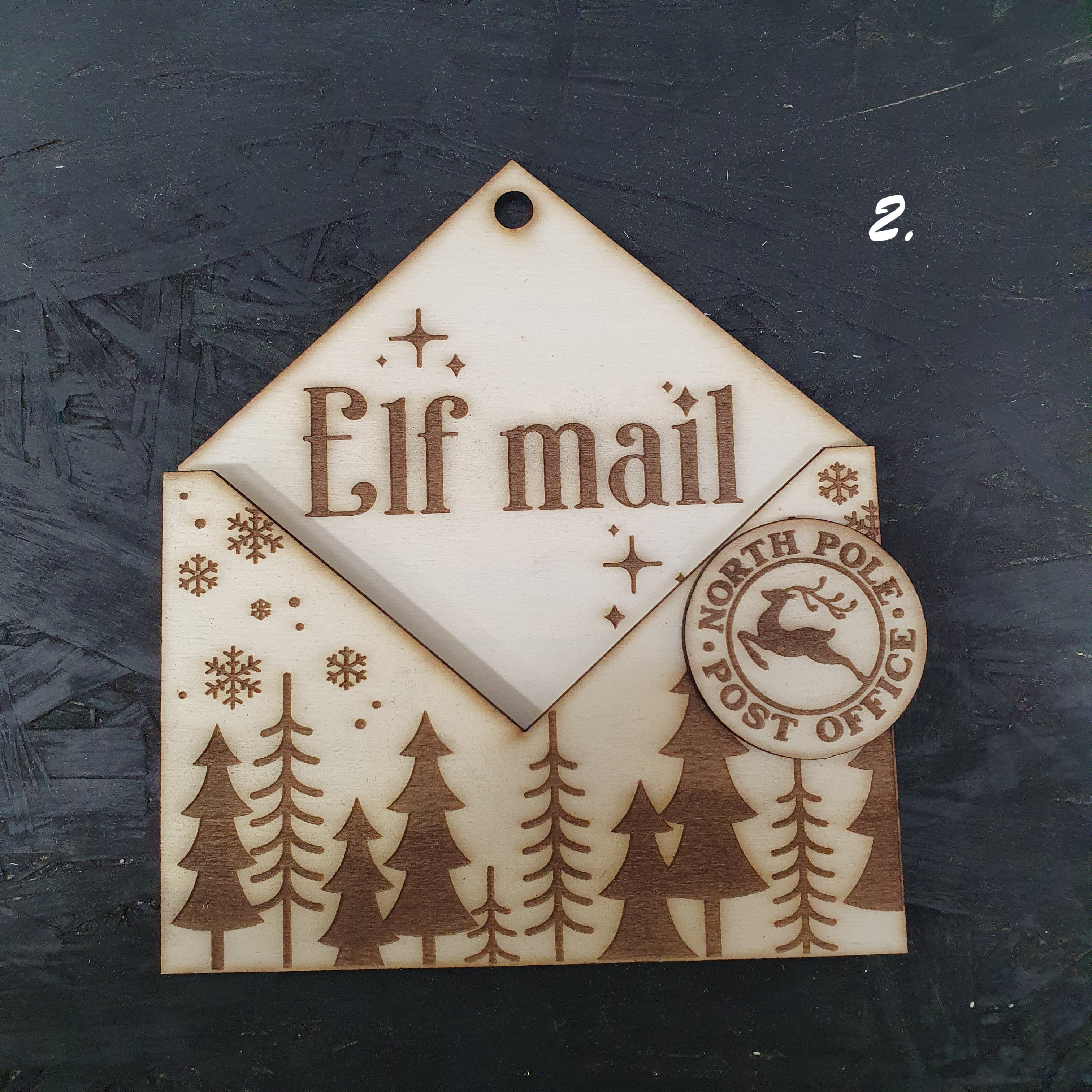 Wooden Christmas Layered Envelope Ornaments – Write Your Letter to Santa!