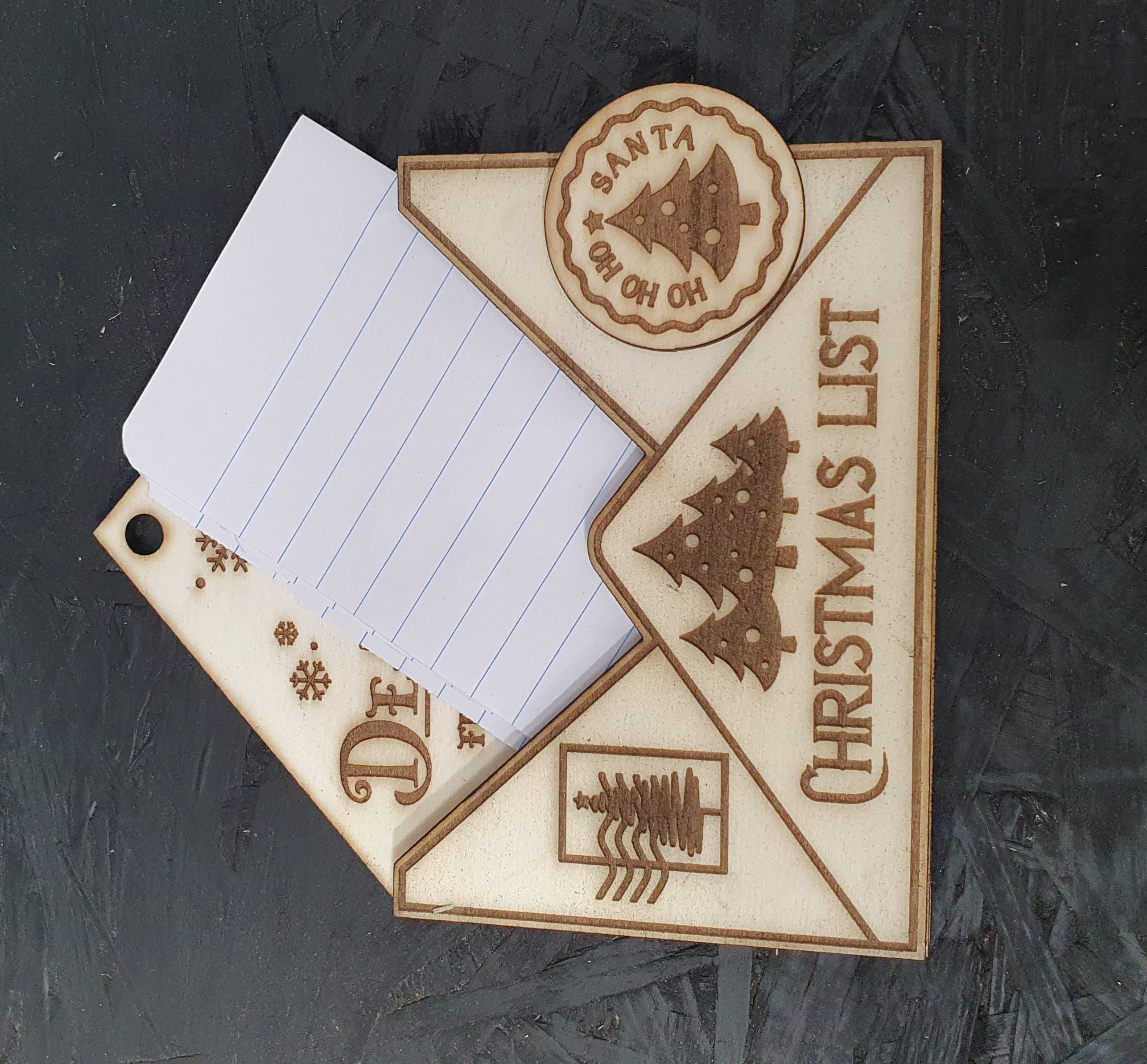 Wooden Christmas Layered Envelope Ornaments – Write Your Letter to Santa!