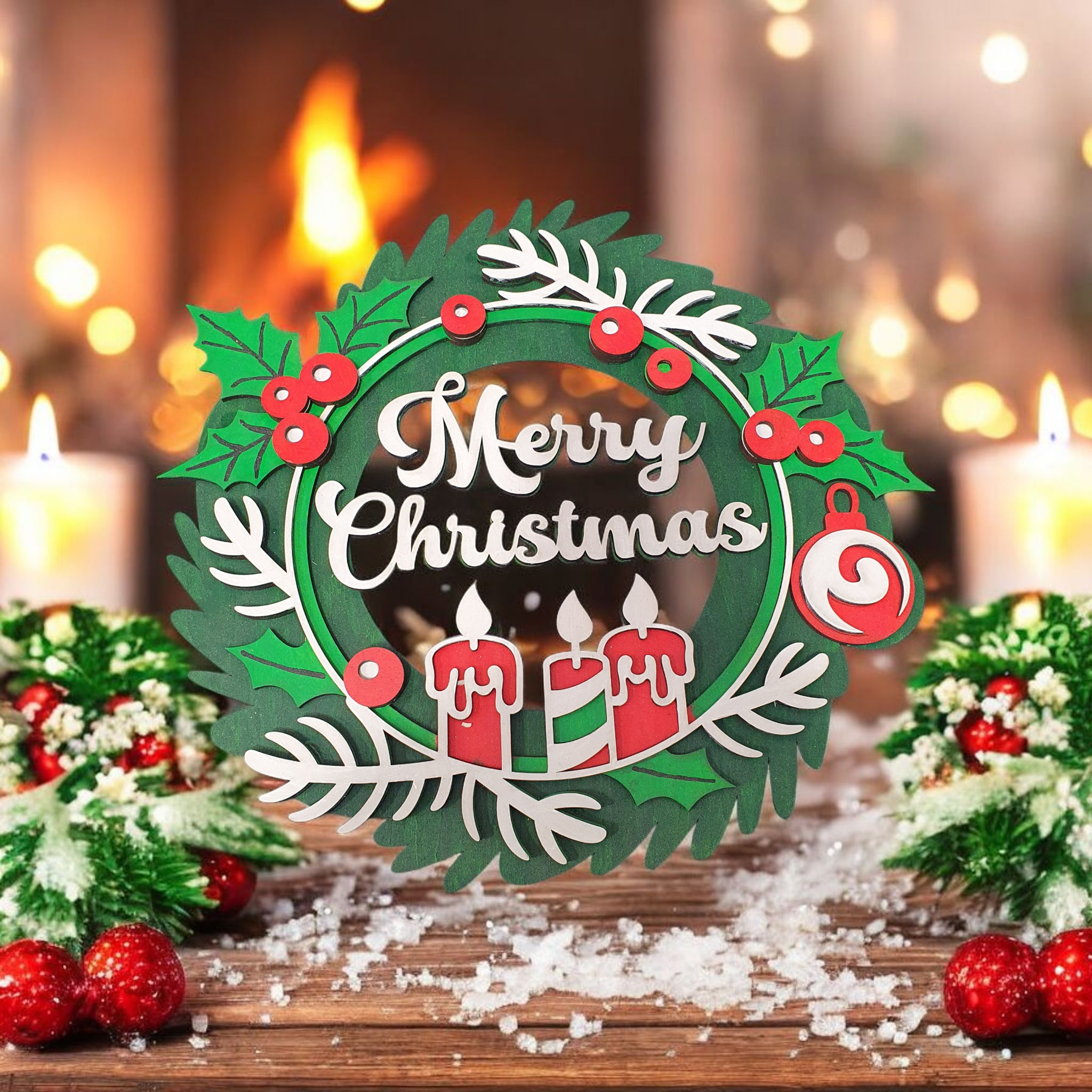 DIY Wooden Multi Layer Christmas Wreath Kit – Paint & Glue; Create Your Own Festive Masterpiece