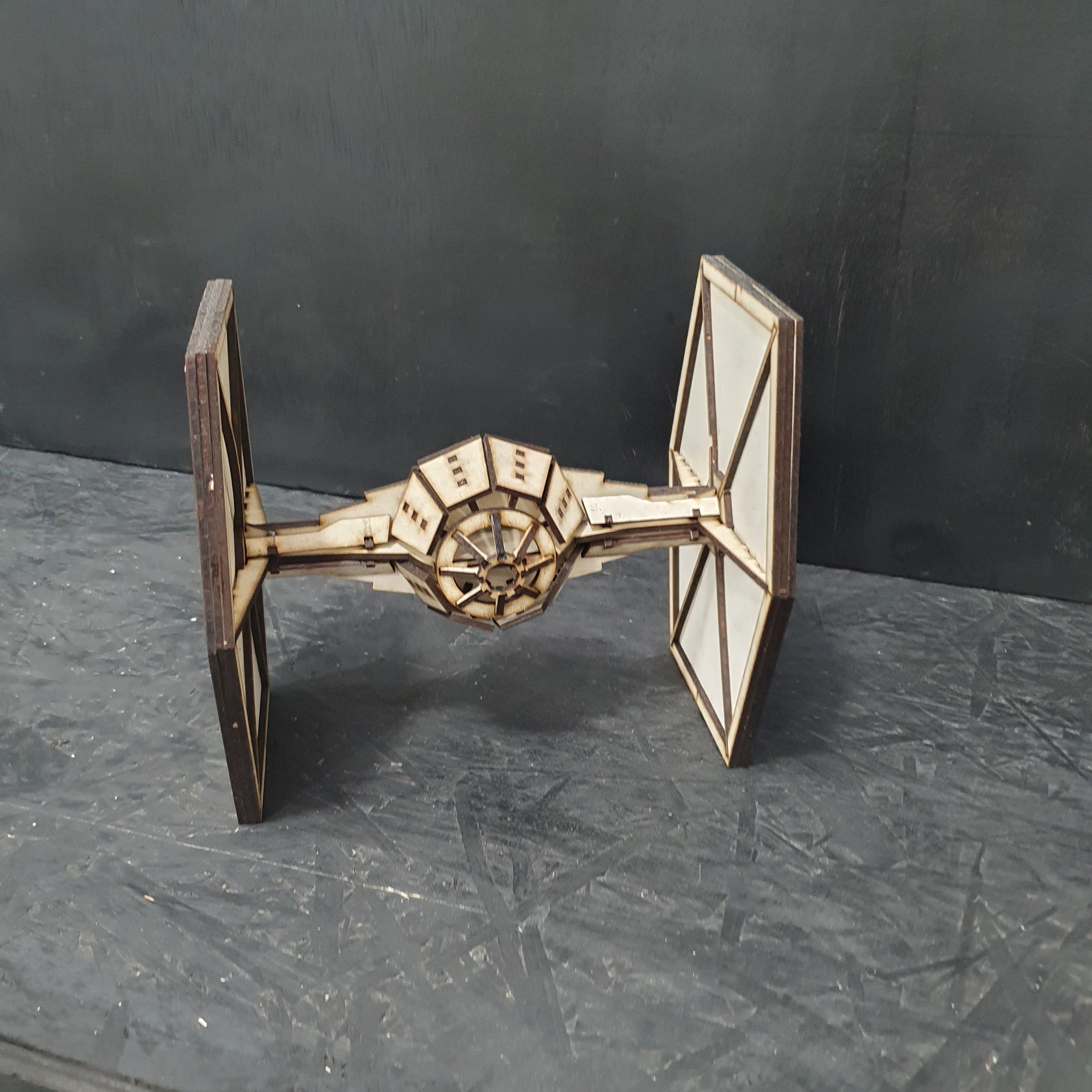 TIE Fighter 3D Wooden Model Kit | Large Laser-Cut Puzzle