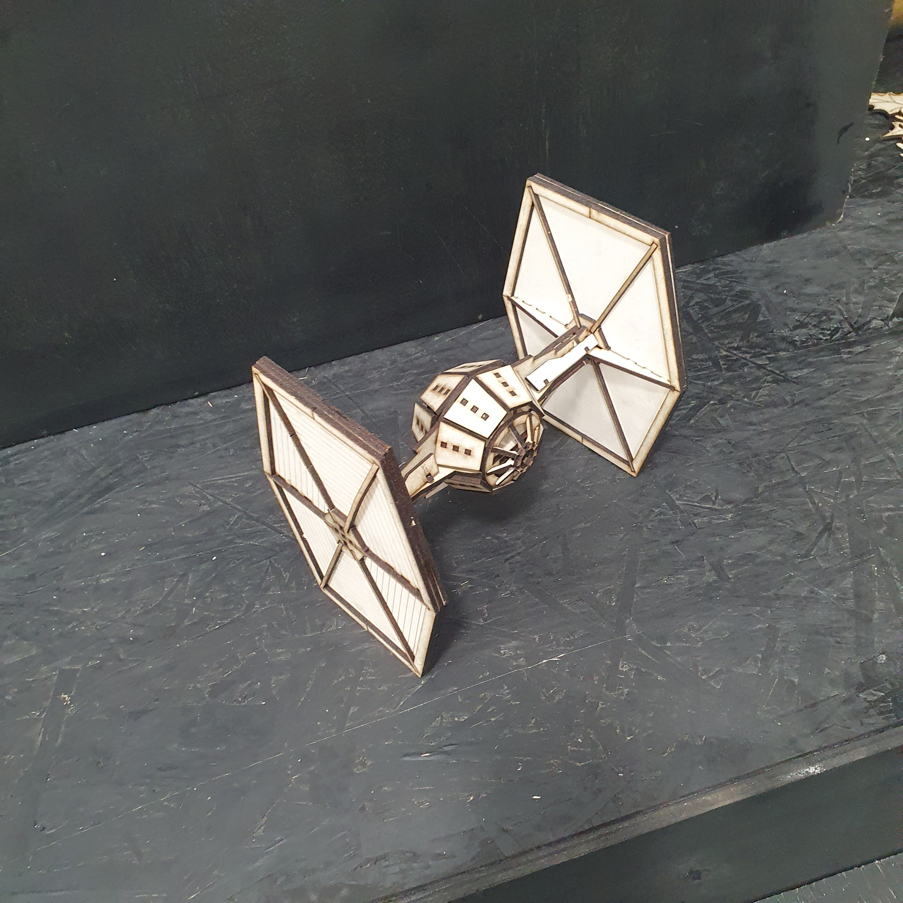 TIE Fighter 3D Wooden Model Kit | Large Laser-Cut Puzzle