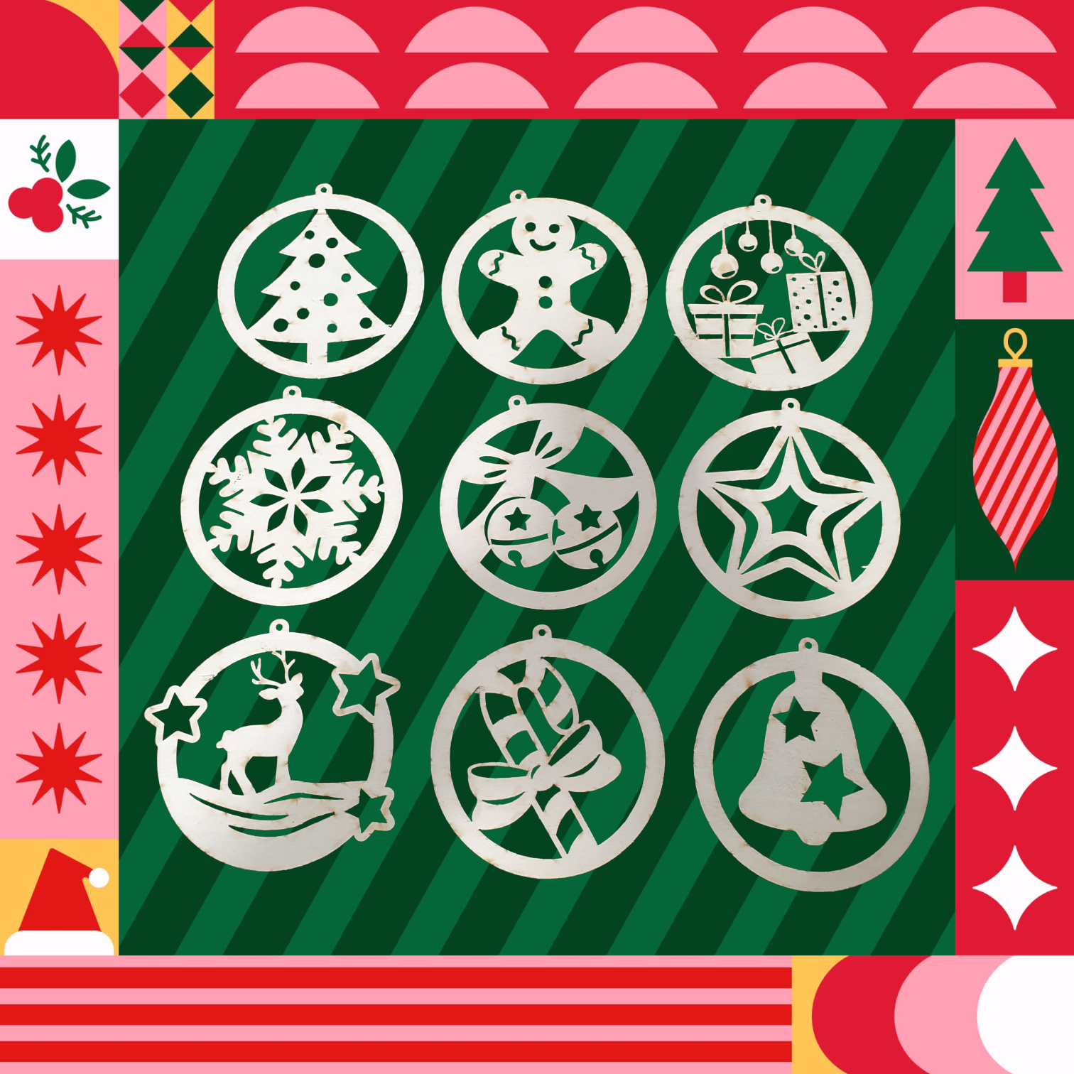 Set of 9 Wooden Christmas Tree Blanks – Ready to Paint & Decorate