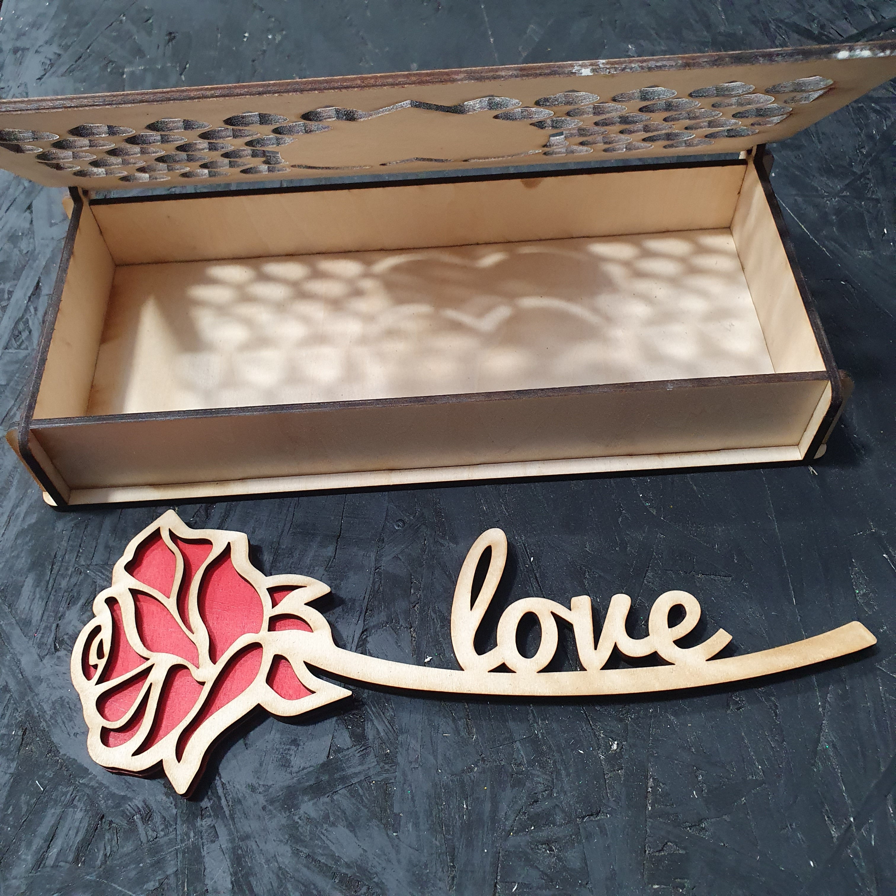 Beautiful Wood Rose in Wooden Box | DIY Craft & Keepsake Gift