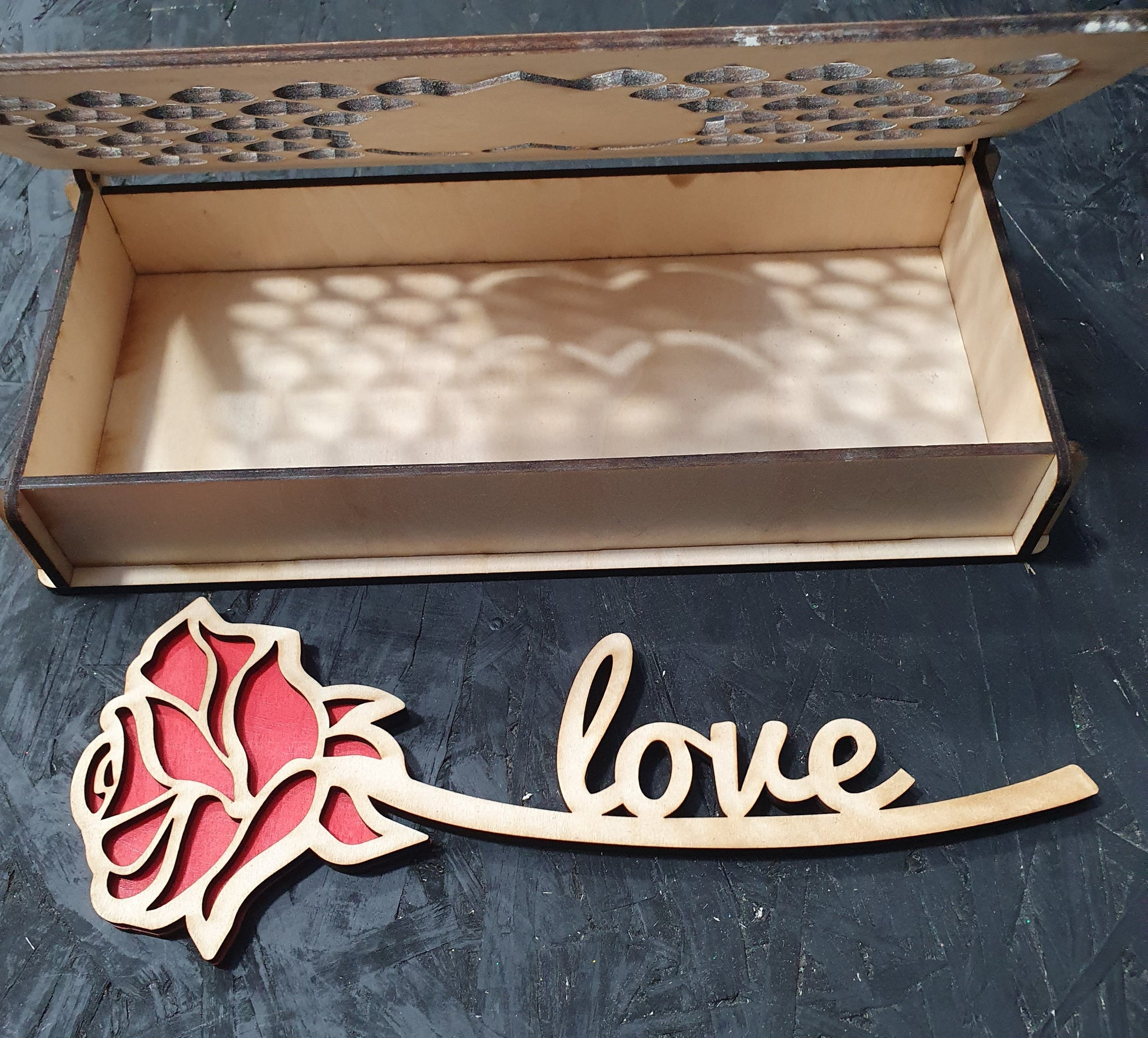 Beautiful Wood Rose in Wooden Box | DIY Craft & Keepsake Gift