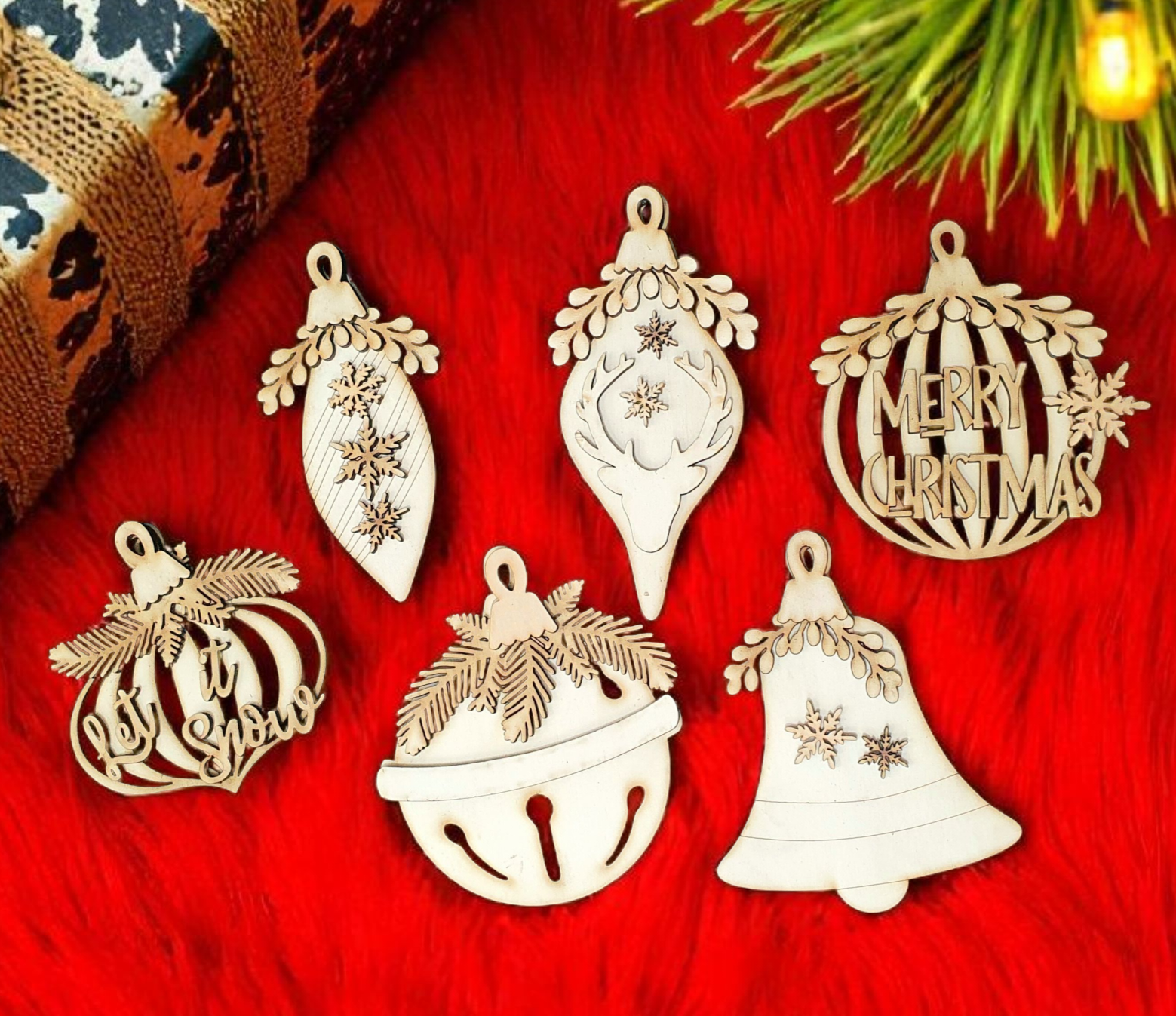 6 Pack Vintage Style Christmas Tree Decorations | DIY Festive Craft Kit