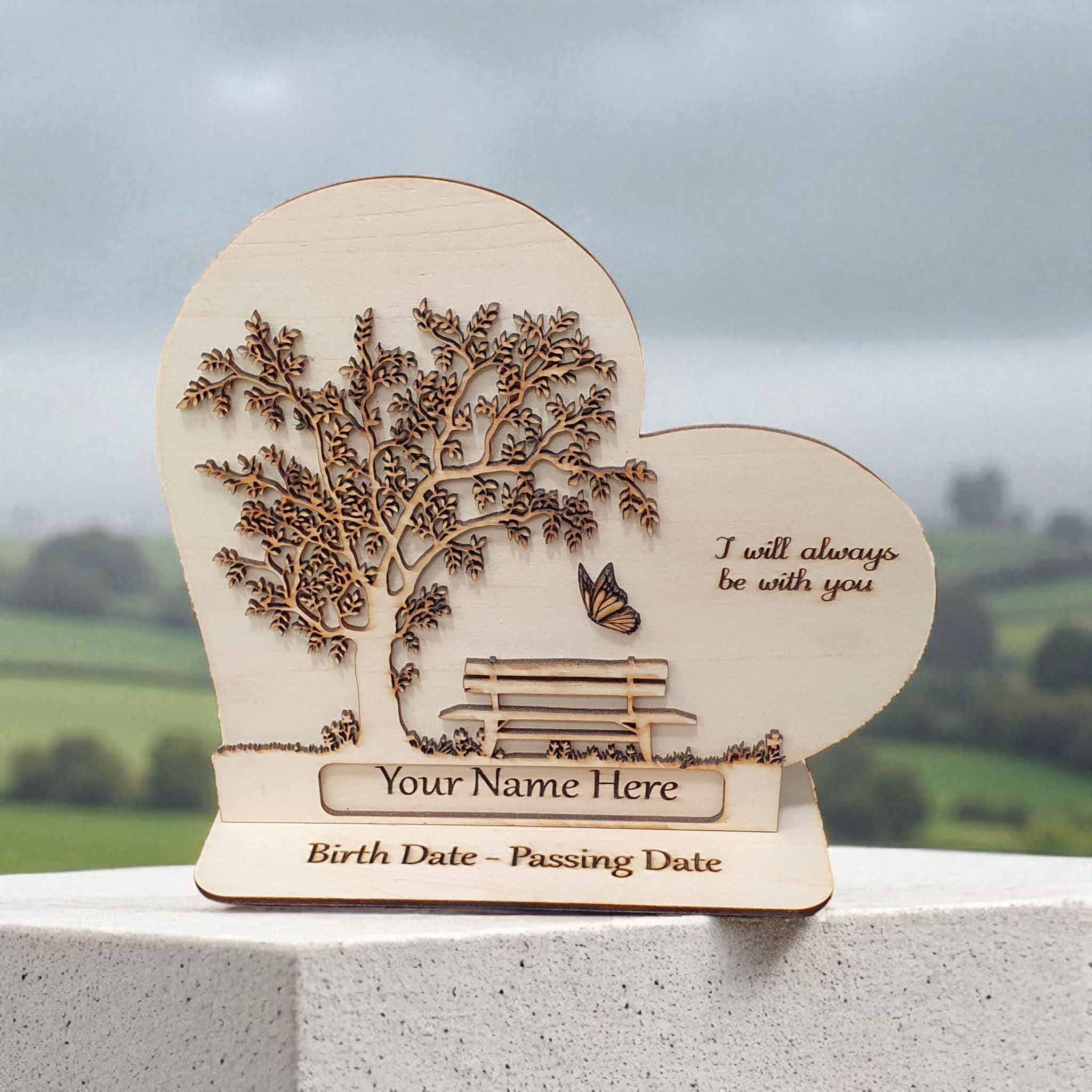 Remembrance Plaque – Tree of Life & Butterfly | Personalised Memorial Keepsake