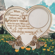 Remembrance Plaque with Stand & Photo Space | Personalised Engraved Keepsake