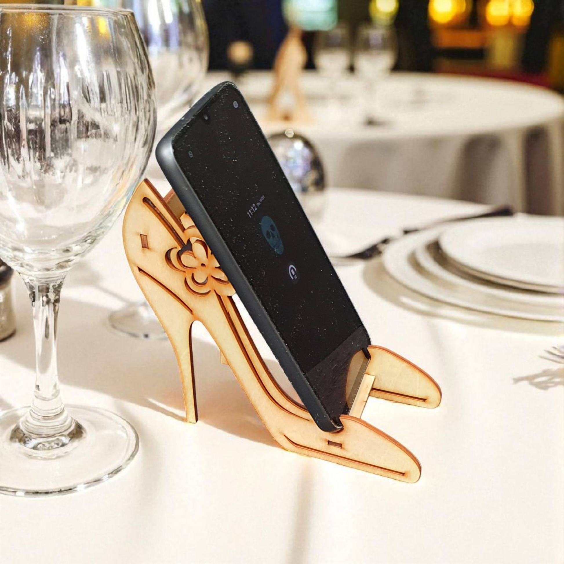 Personalised Ladies Shoe Phone Stand | Personalised Wooden DIY Kit