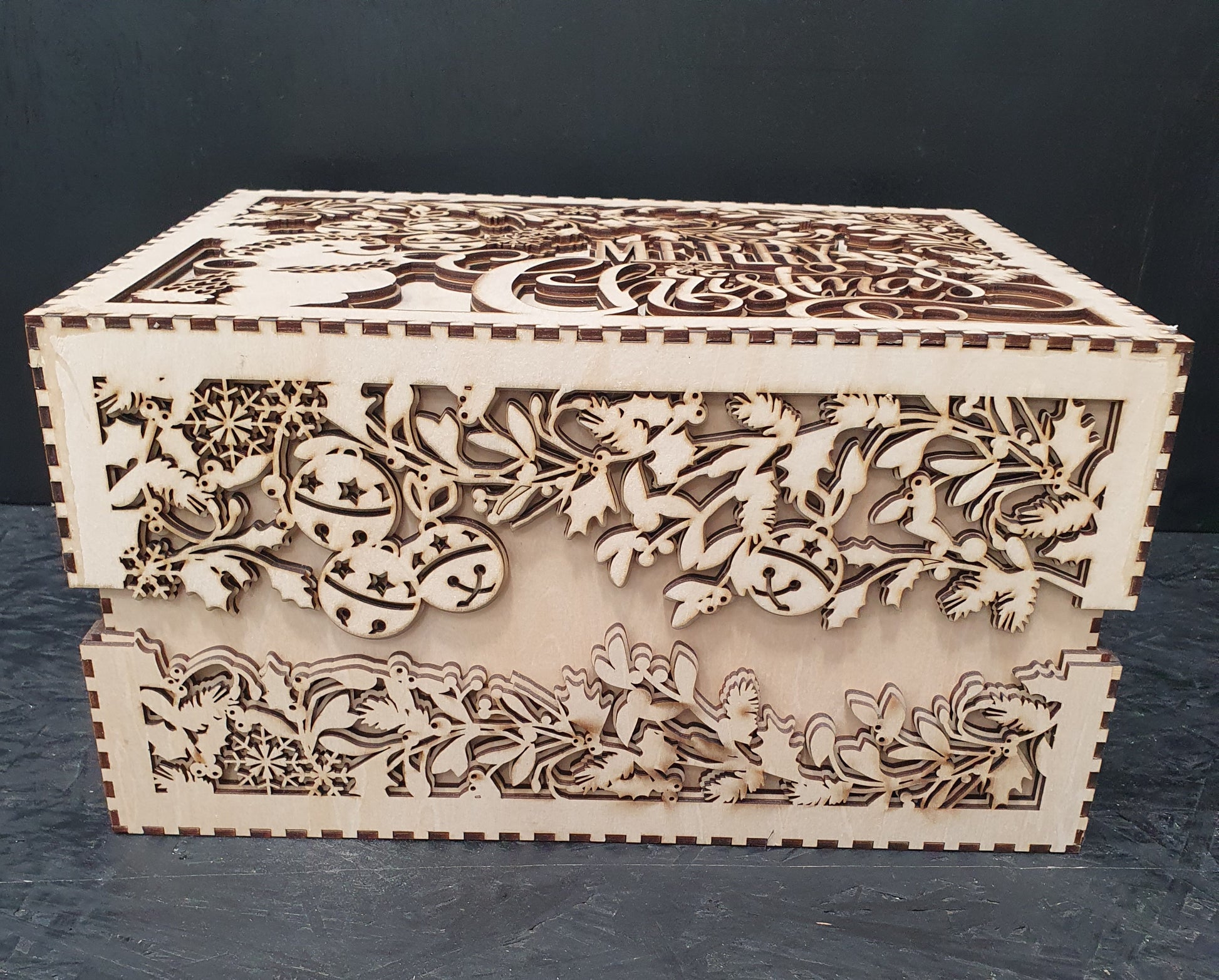 Large Wooden Christmas Box | Festive Gift & Keepsake Storage