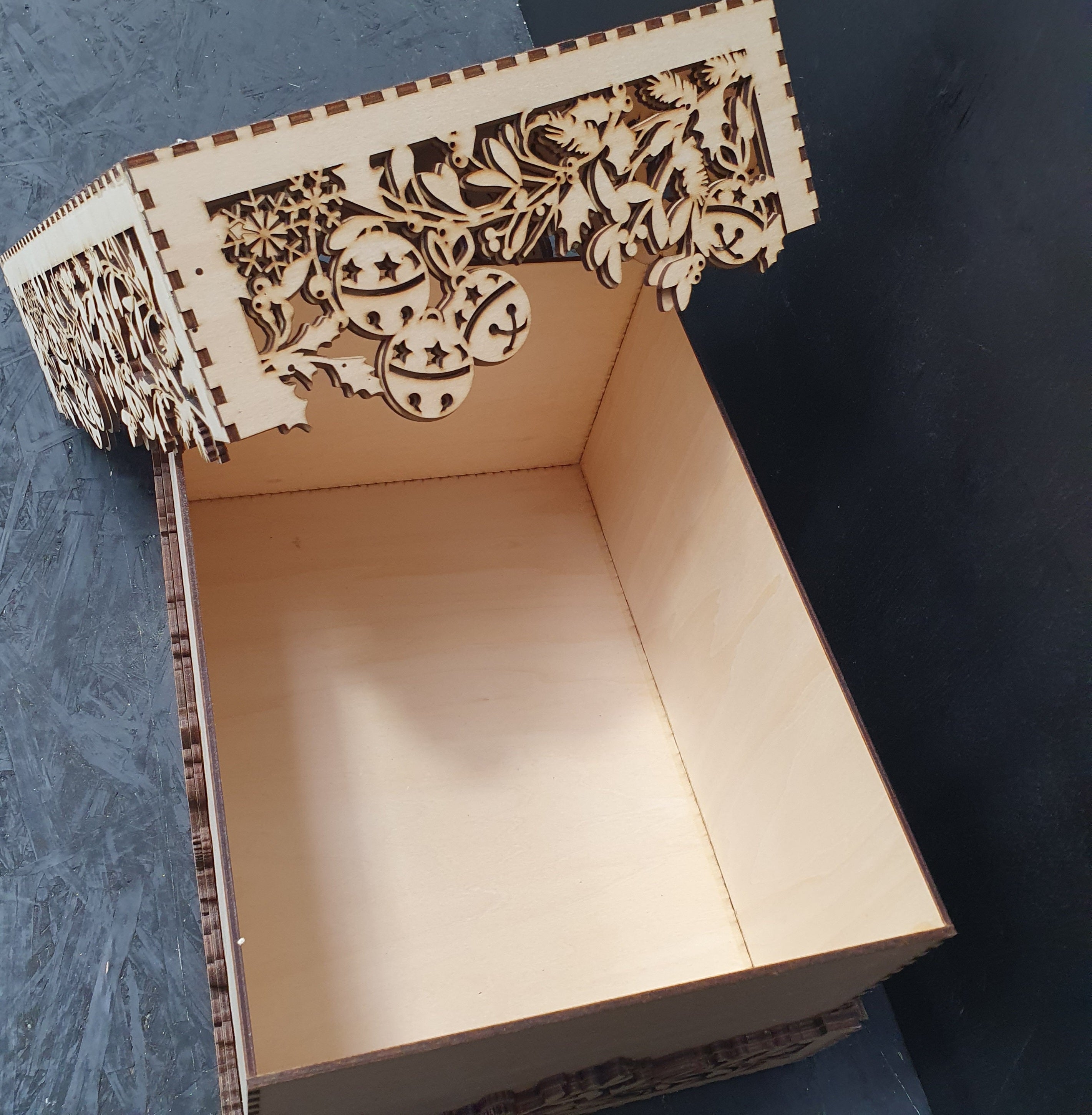 Large Wooden Christmas Box | Festive Gift & Keepsake Storage