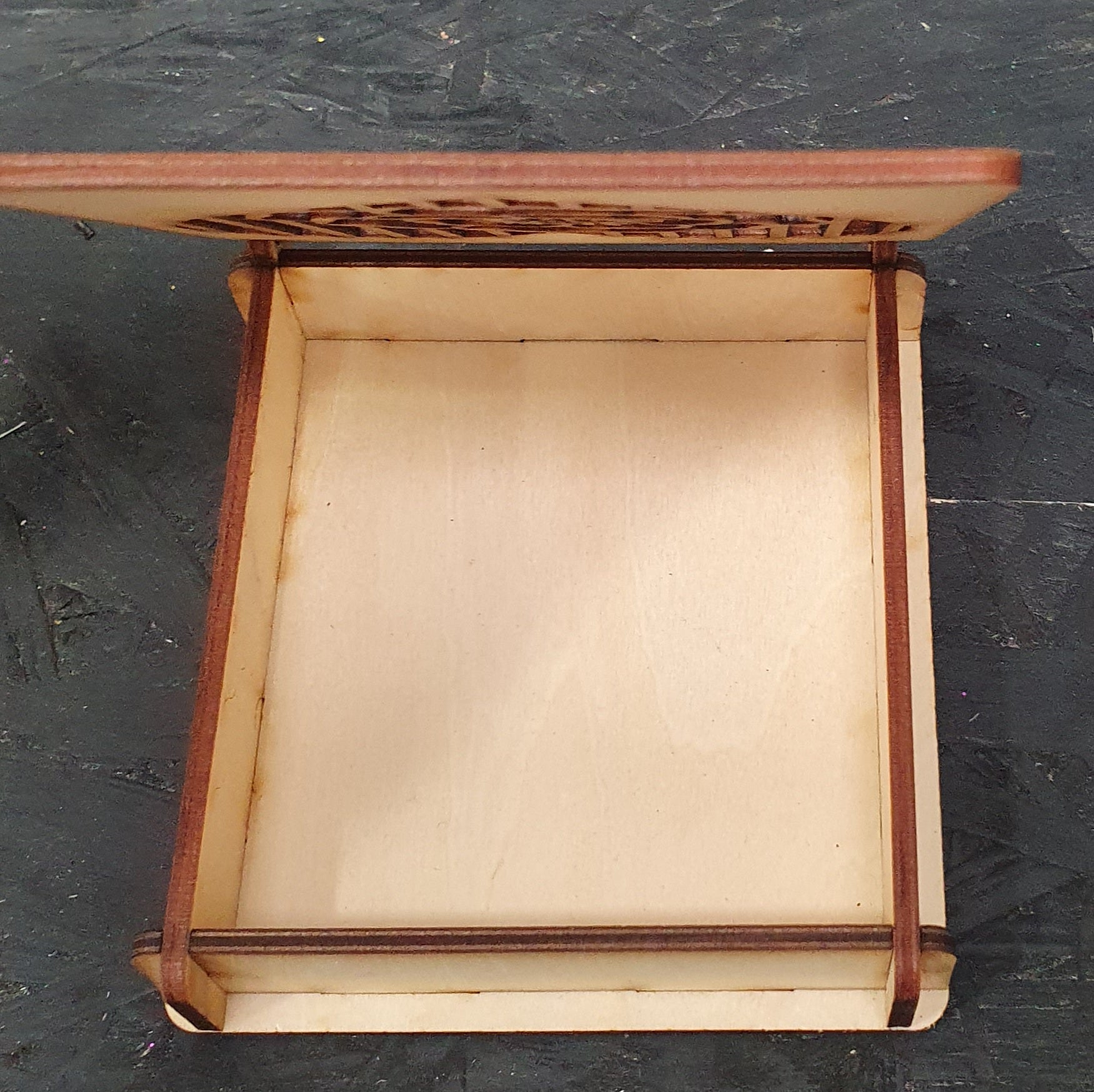 Small Trinket Box with Heart & Flower | Handmade Wooden Keepsake Box