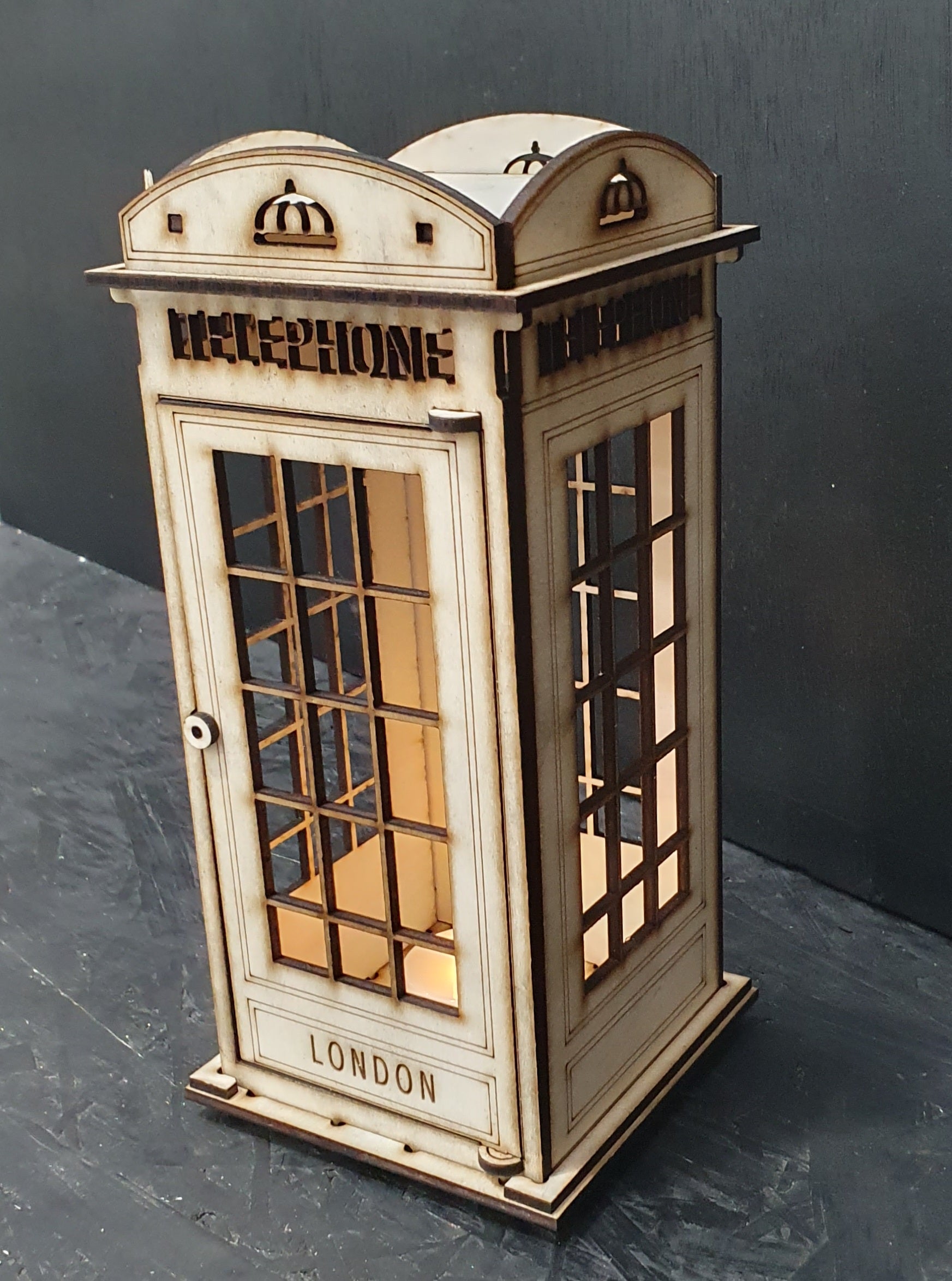 Wooden Old-Fashioned Telephone Box – DIY Craft Kit | Build, Paint & Display