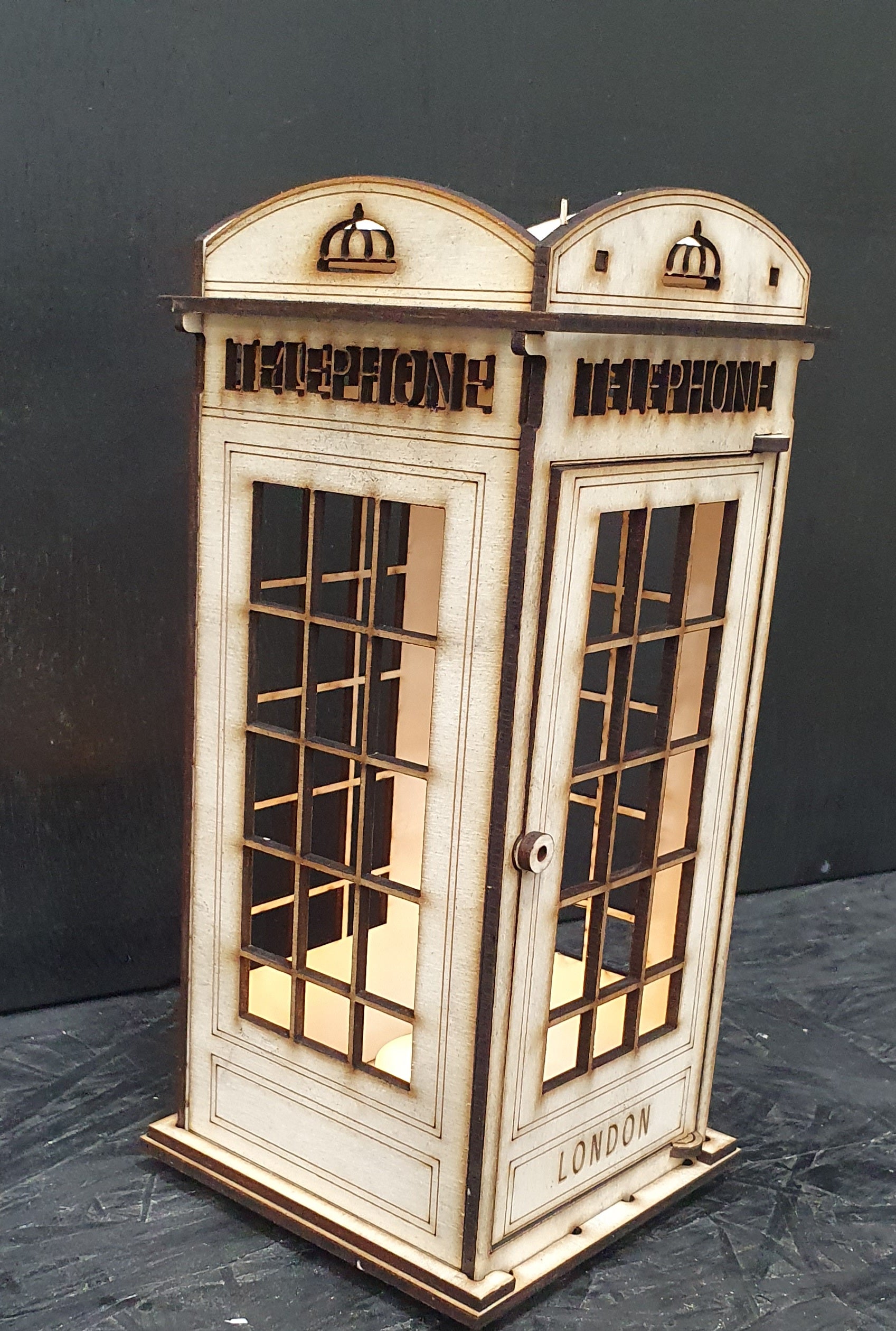 Wooden Old-Fashioned Telephone Box – DIY Craft Kit | Build, Paint & Display