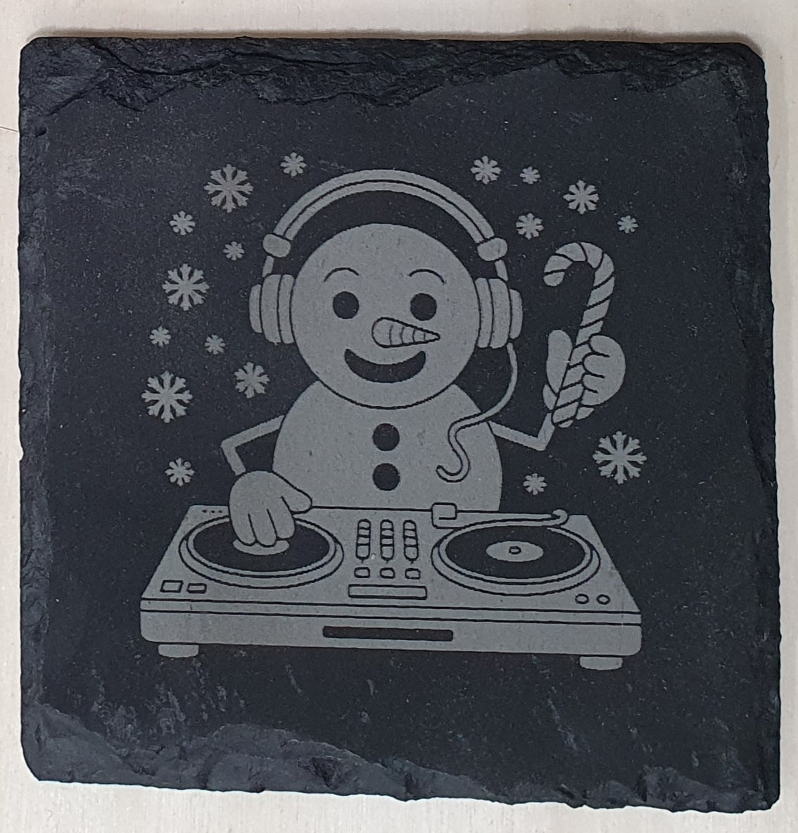 Festive Slate Coaster Set with Free Wooden Storage Box