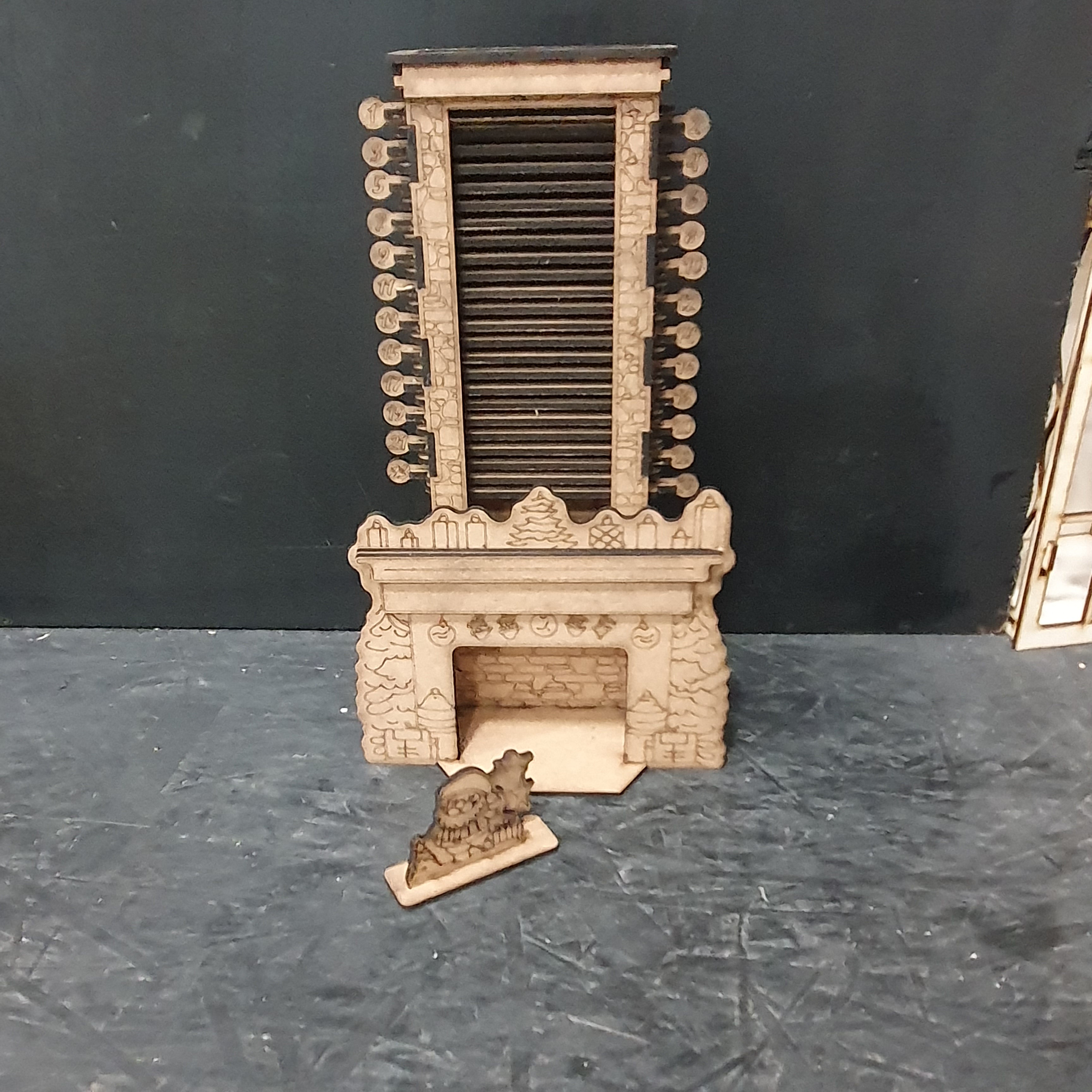 Santa Chimney Wooden Advent Calendar SVG | Laser Cut Christmas Countdown | MDF Fireplace Craft File (1–24 Days)