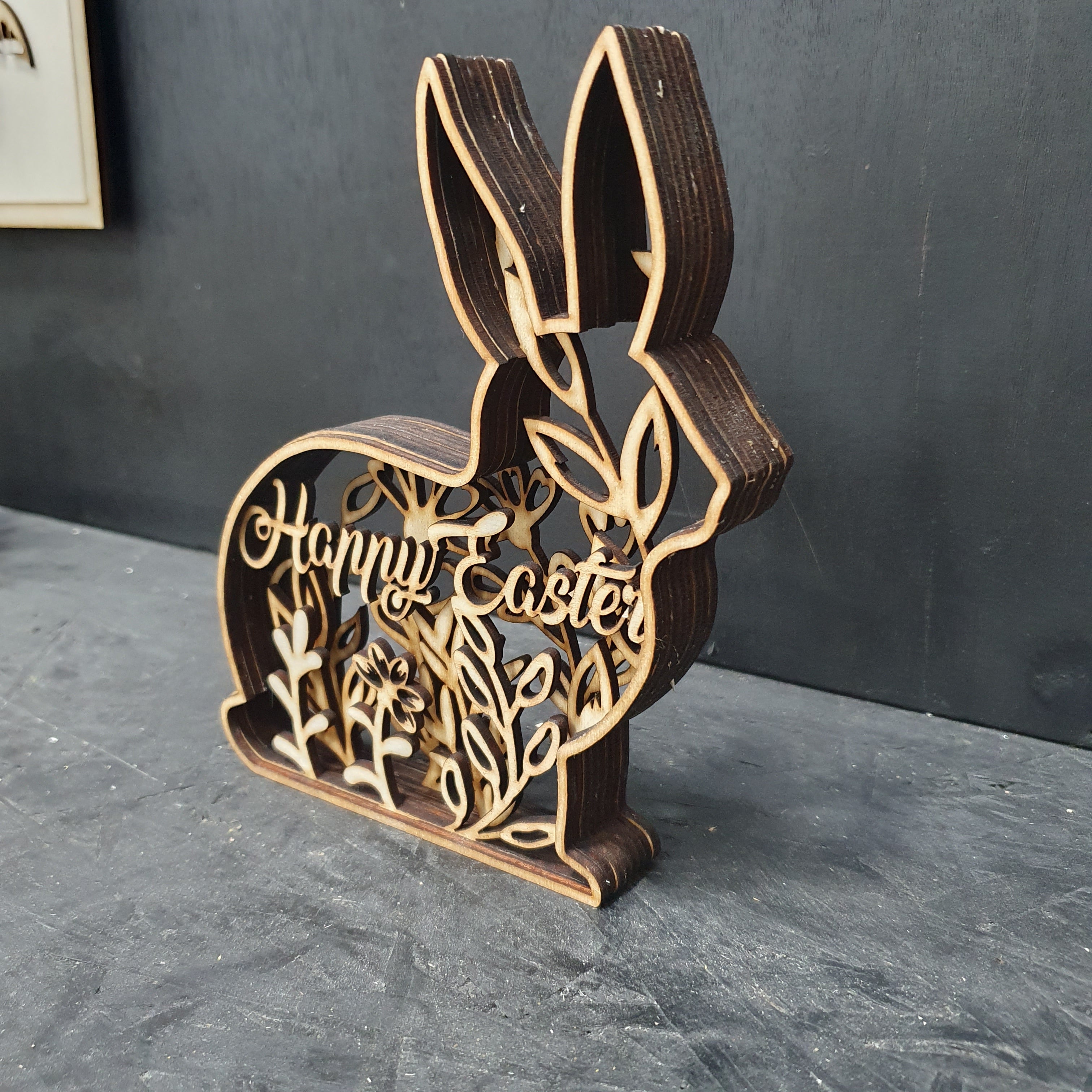 Multi-Layered Easter Bunny Craft Kit – 8 Layer Wooden DIY Decor with Paints & Glue | Laser Cut Easter Decoration