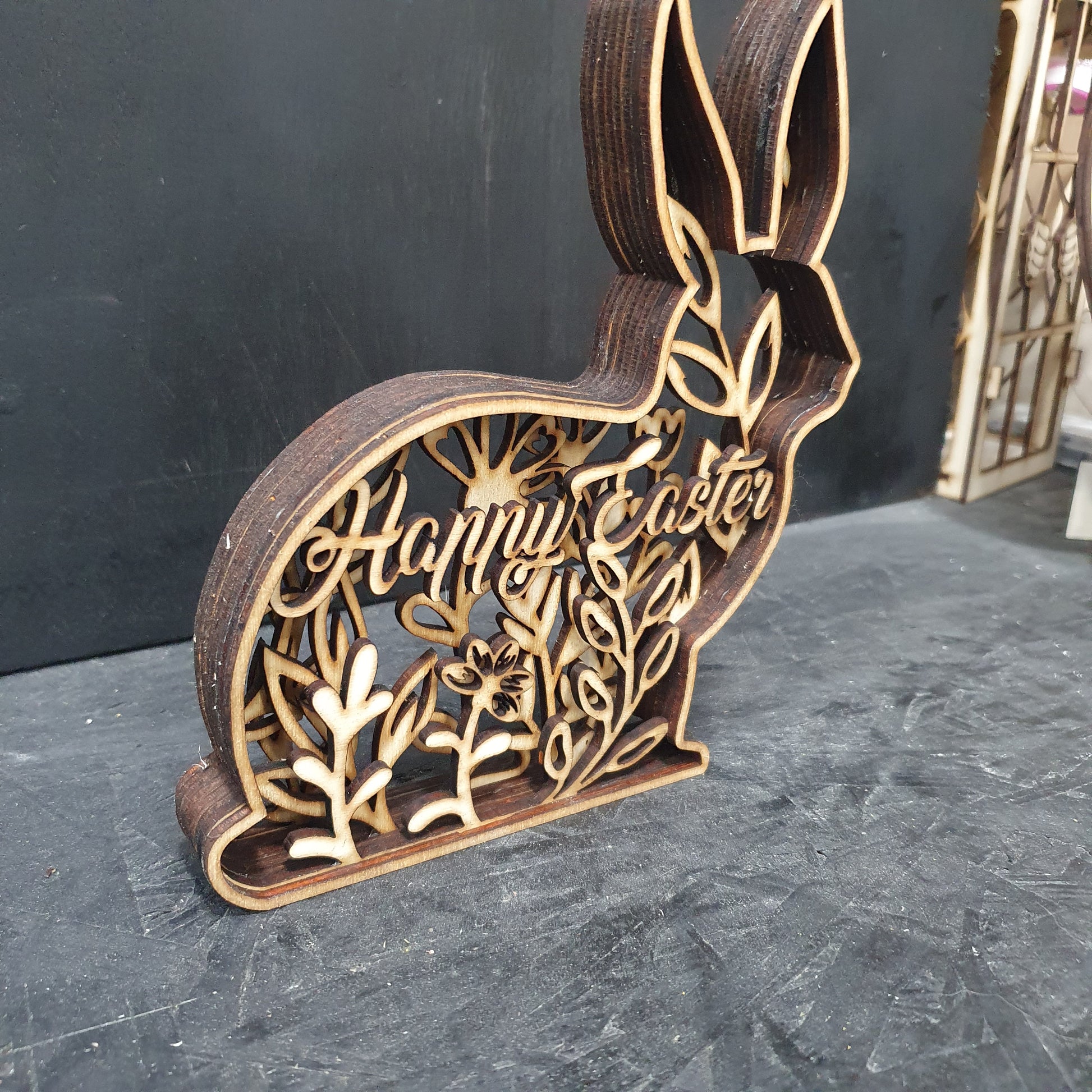 Multi-Layered Easter Bunny Craft Kit – 8 Layer Wooden DIY Decor with Paints & Glue | Laser Cut Easter Decoration