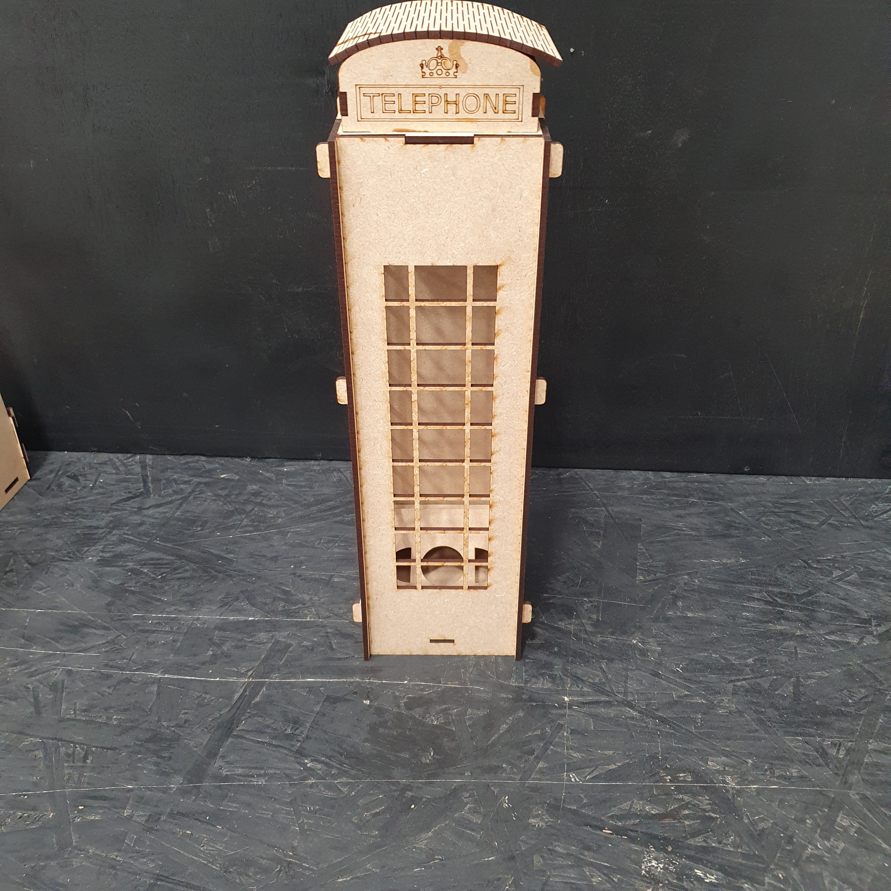 Telephone Box Wooden Wine Bottle Holder