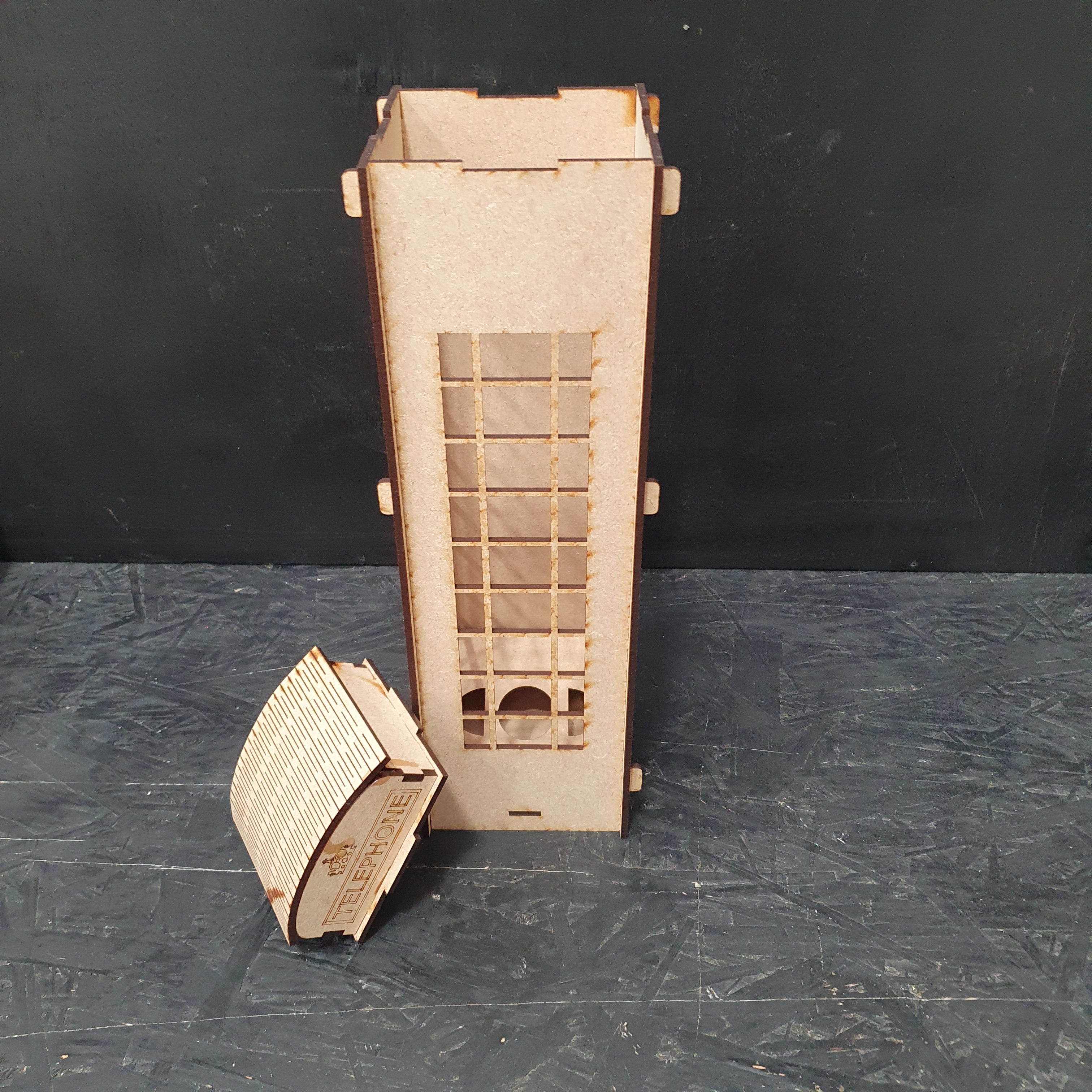 Telephone Box Wooden Wine Bottle Holder
