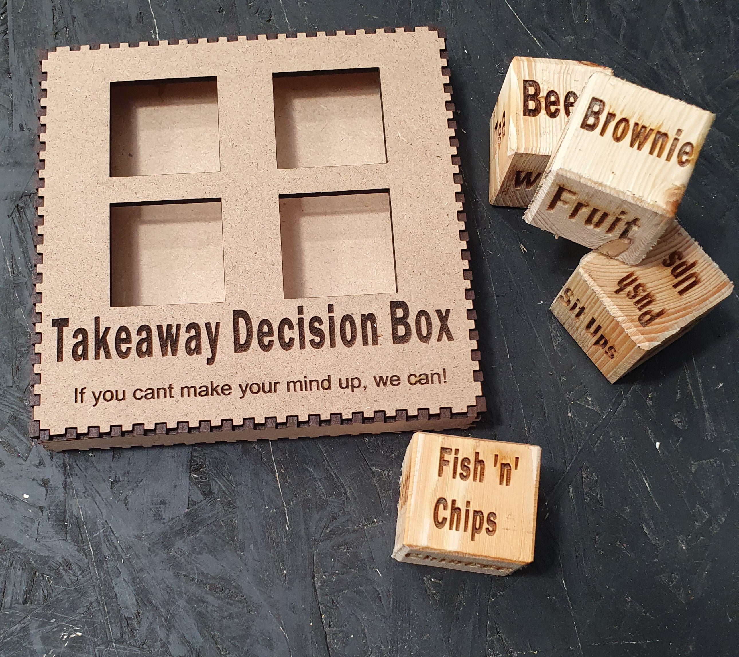 Personalised Takeaway Decision Dice – Fun Food, Drink & Dessert Choice Dice Set | Novelty Gift