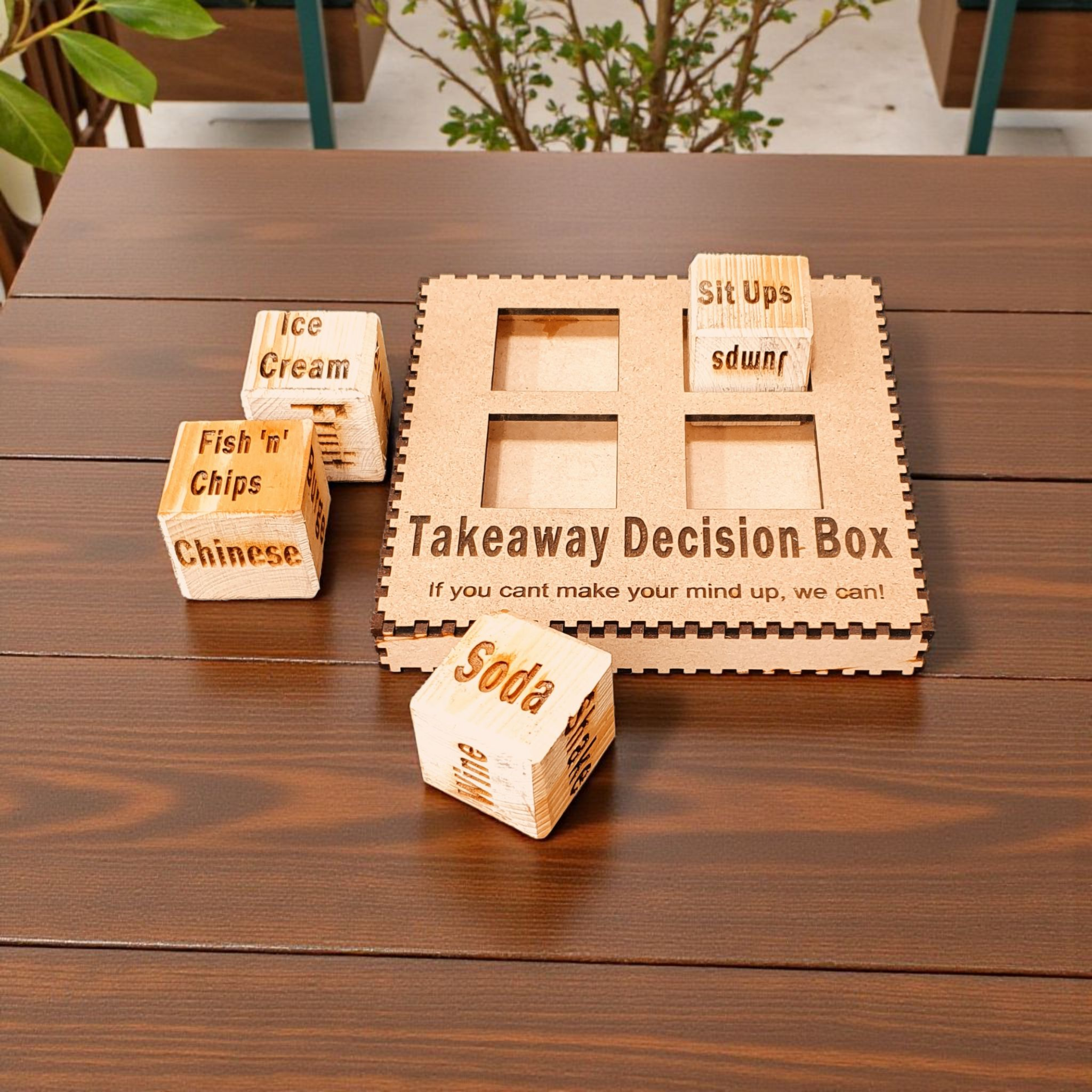Personalised Takeaway Decision Dice – Fun Food, Drink & Dessert Choice Dice Set | Novelty Gift