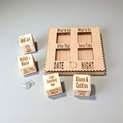 Date Night Dice – Wooden Couples Game Set | Funny Romantic Decision Dice for What to Eat, What to Do, After That & Sexy Time