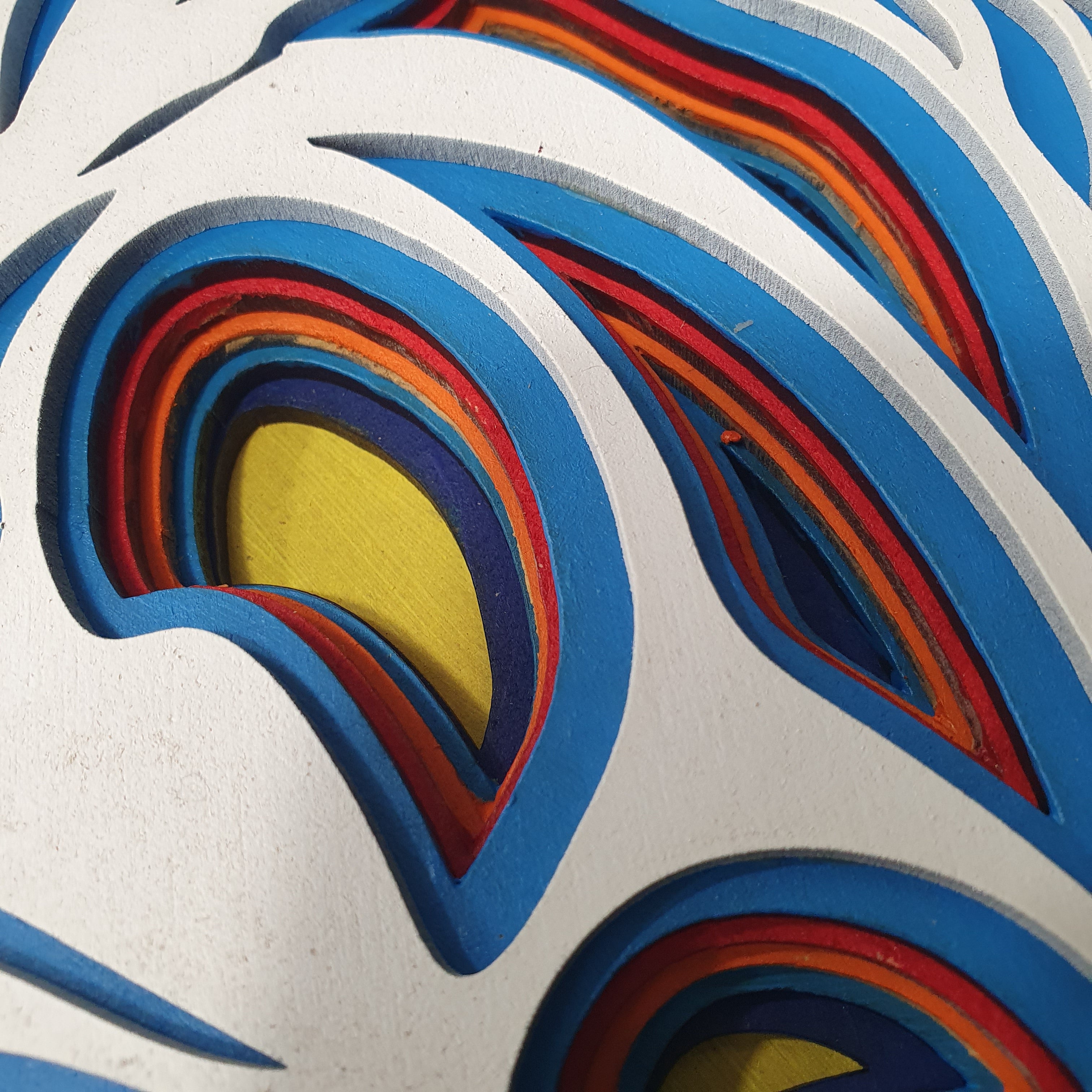 D fish wall decoration made from hand-painted layered MDF