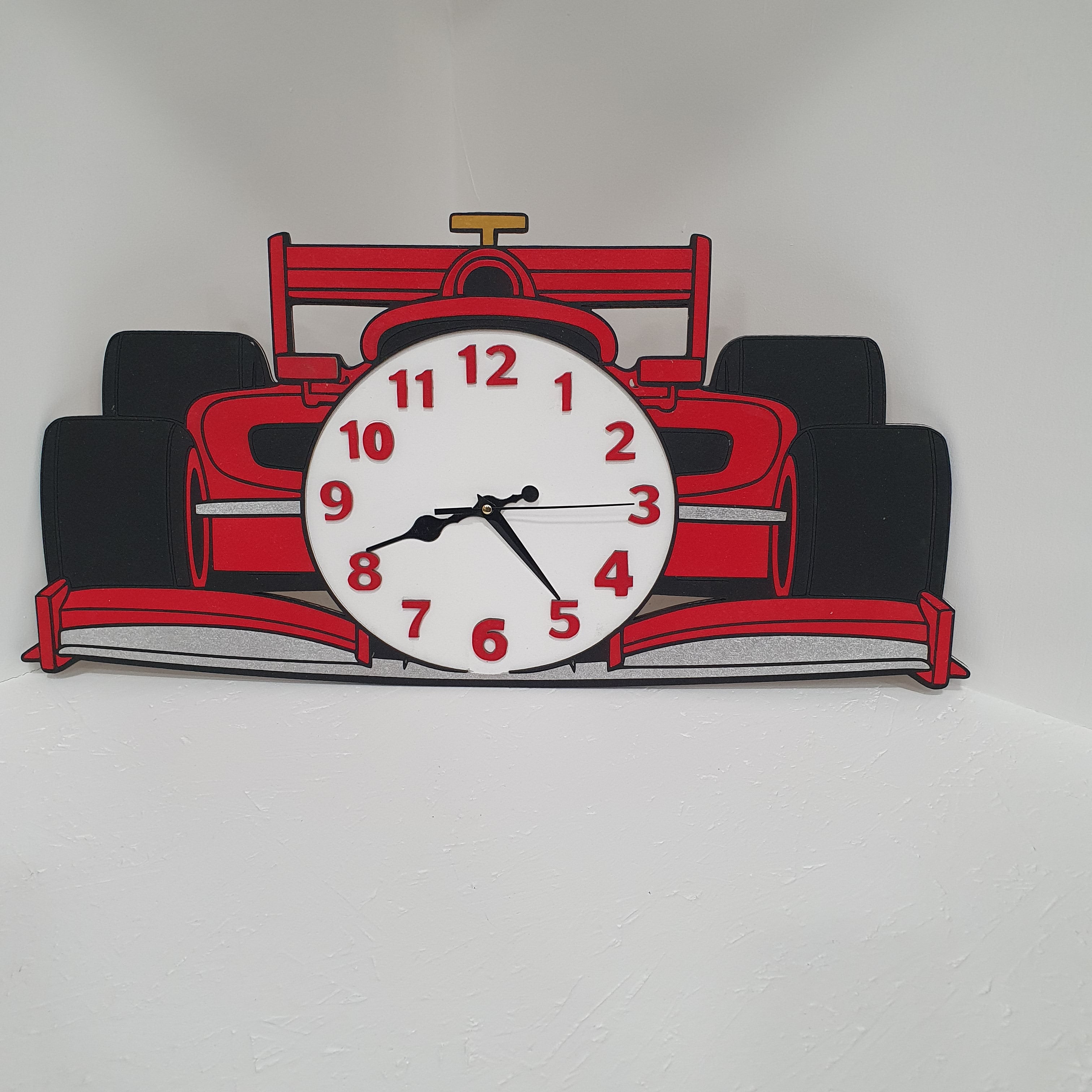 F1 and Formula 1 inspired racing car wall clock