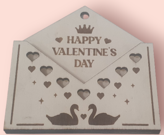 Wooden Valentine’s Envelope Decorations – LOVE Note Holders (Pair)