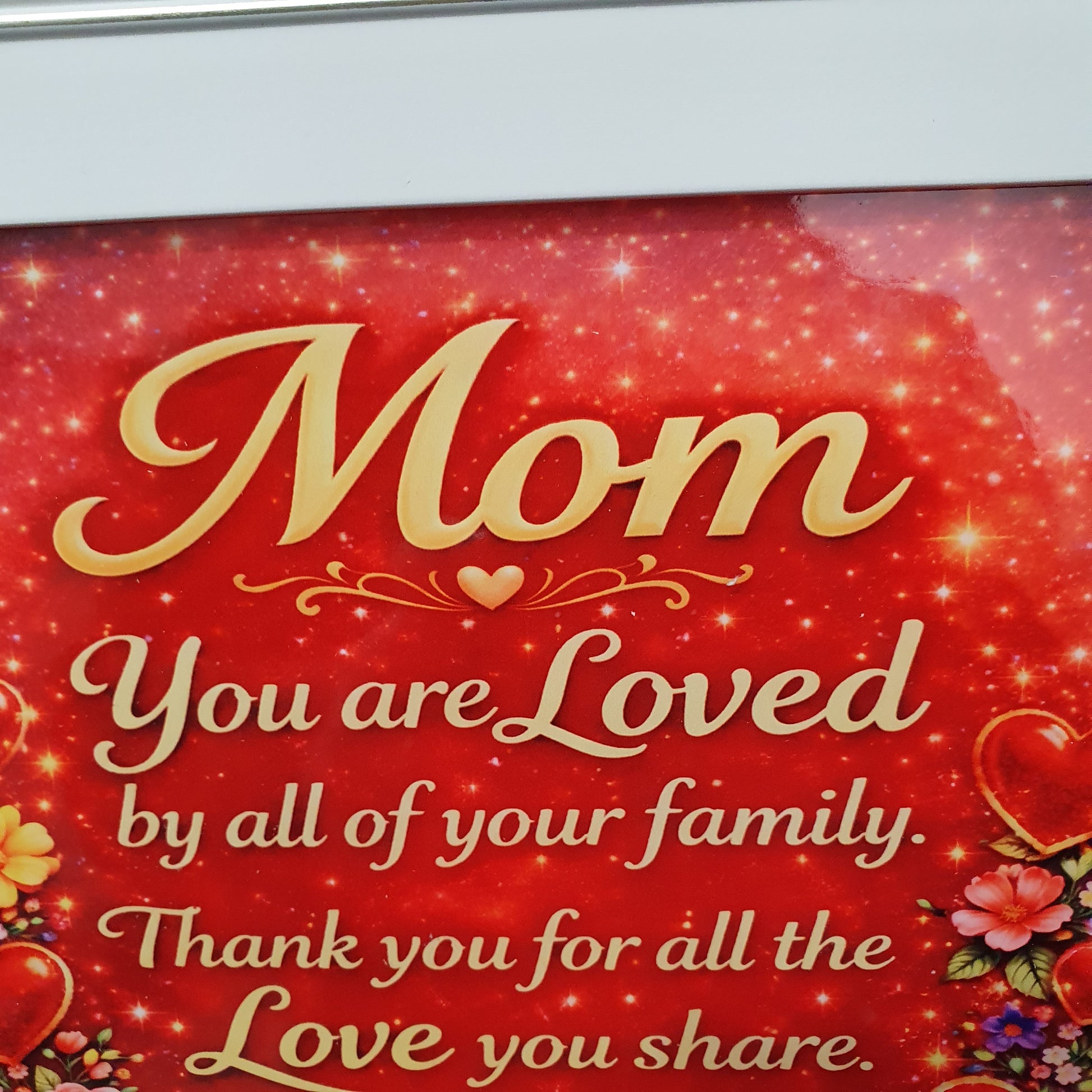 25x20cm acrylic Mum keepsake print with loving family message, glossy finish decorative home décor gift for Mother’s Day.