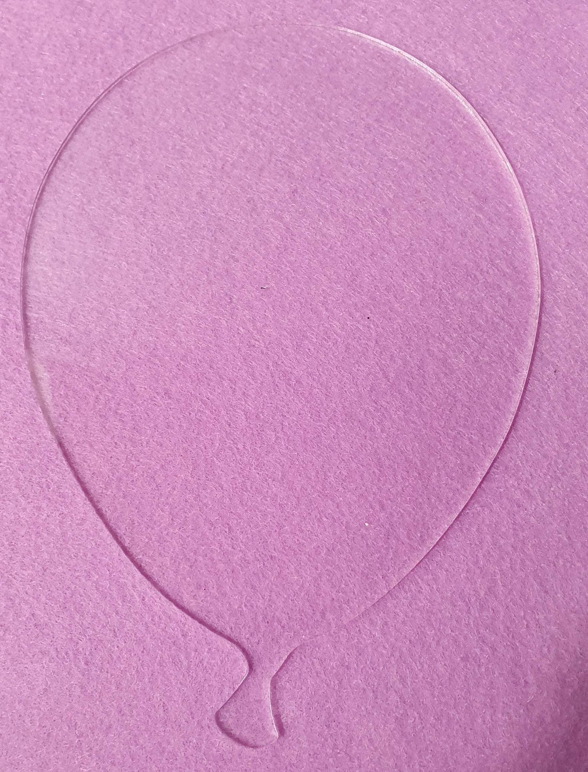 Clear acrylic balloon shape blank with transparent finish suitable for personalised party decorations and event keepsakes.