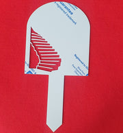 3mm cast acrylic stairway to heaven grave marker measuring 26cm x 12.8cm with detailed stair cut-out and integrated ground stake.