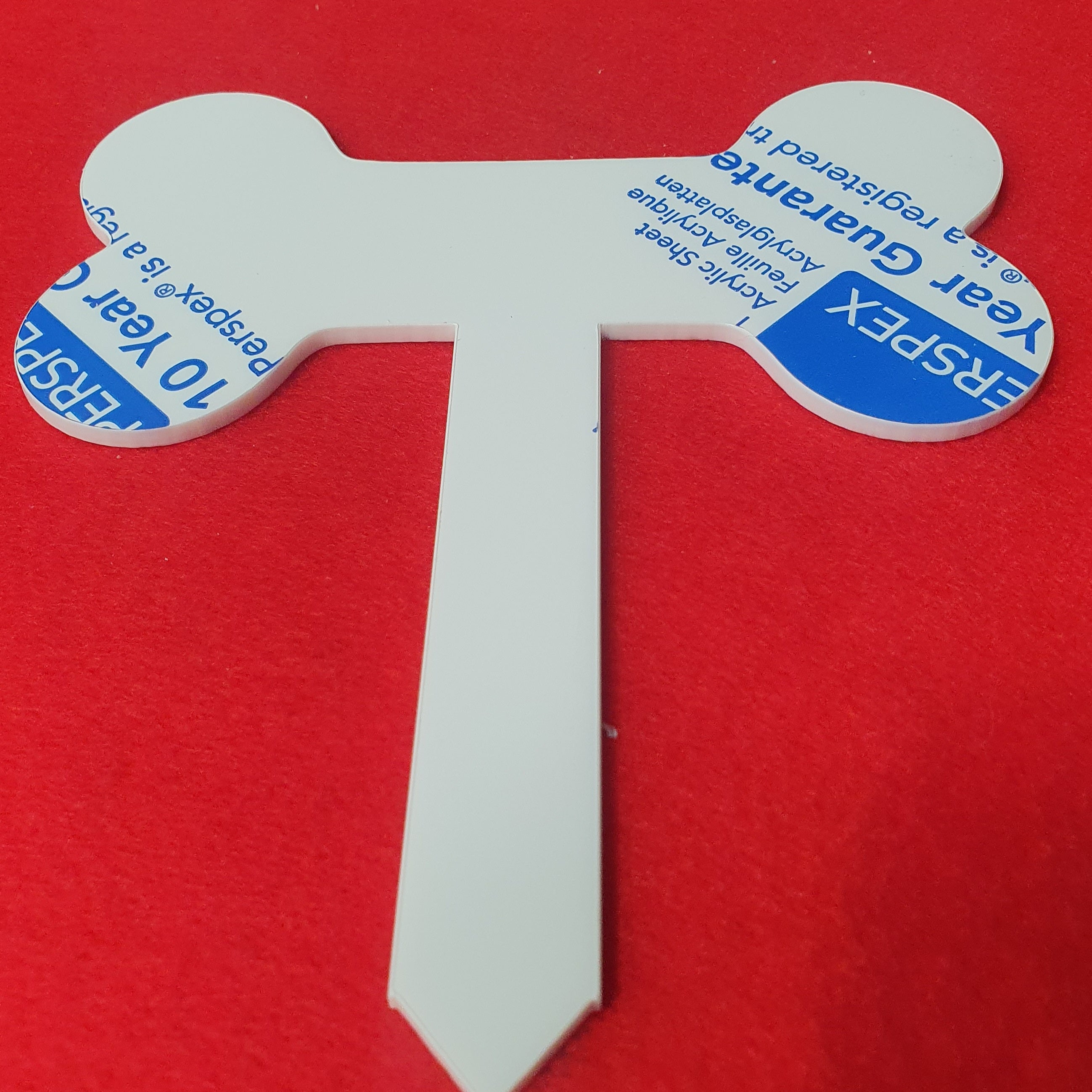 Acrylic pet grave marker with durable 3mm thickness ideal for outdoor garden and cemetery memorial displays.