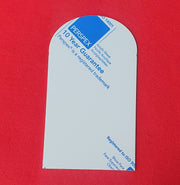 3mm cast acrylic arch blank measuring 20cm x 15cm with smooth laser cut edges and modern rounded top design.