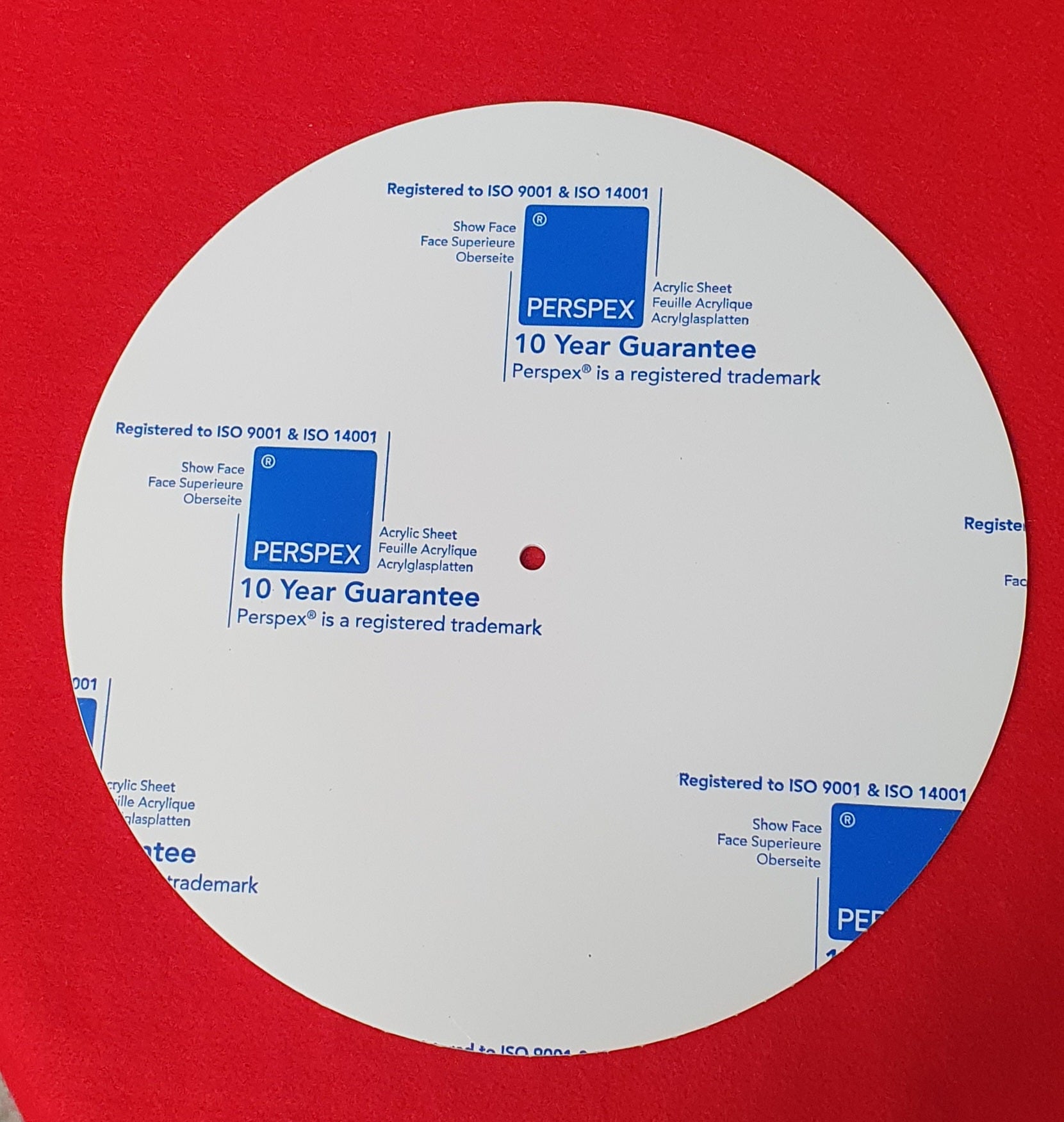 Various sizes of precision laser cut acrylic discs and circles made from premium 3mm cast acrylic for crafts, signage, sublimation and clock making projects.