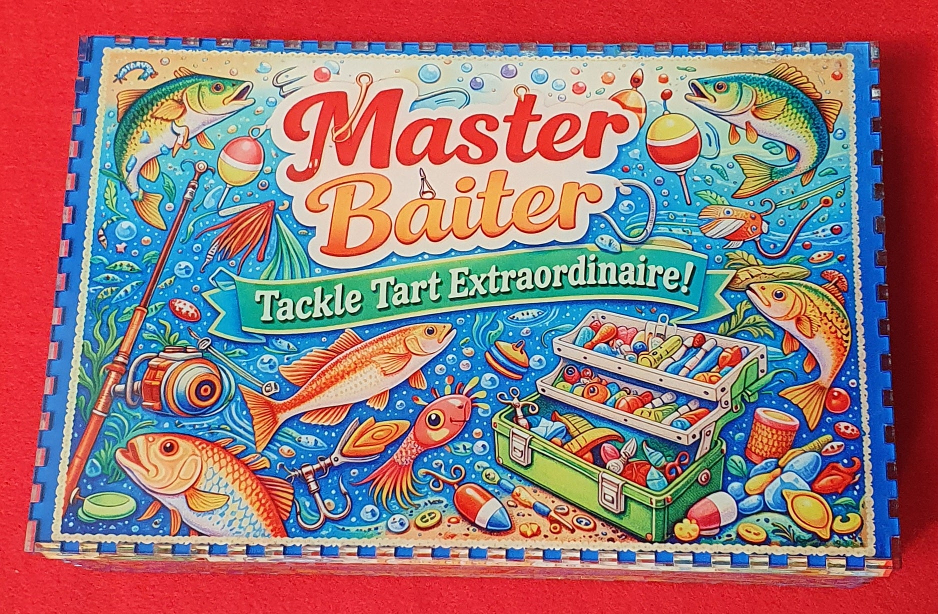 3mm acrylic angler storage case measuring 28cm x 18cm x 6cm