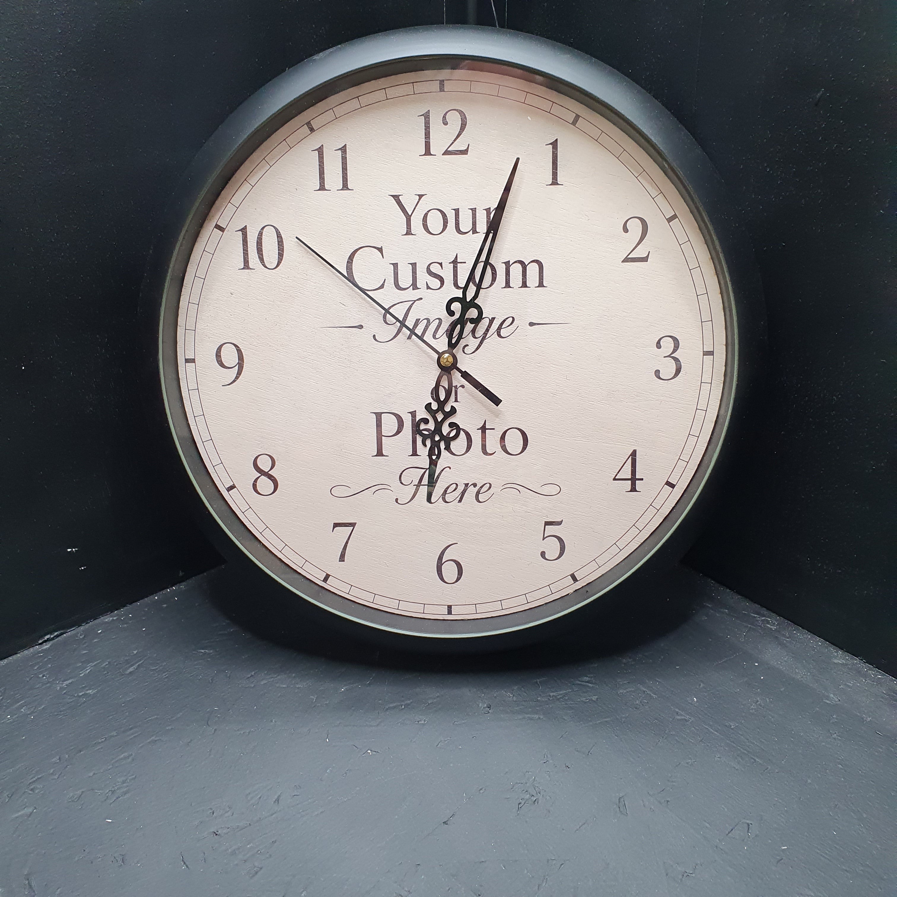 Personalised Photo Wall Clock 30cm Encased Custom Picture Clock Wedding Gift Pet Memorial Family Photo Home Decor