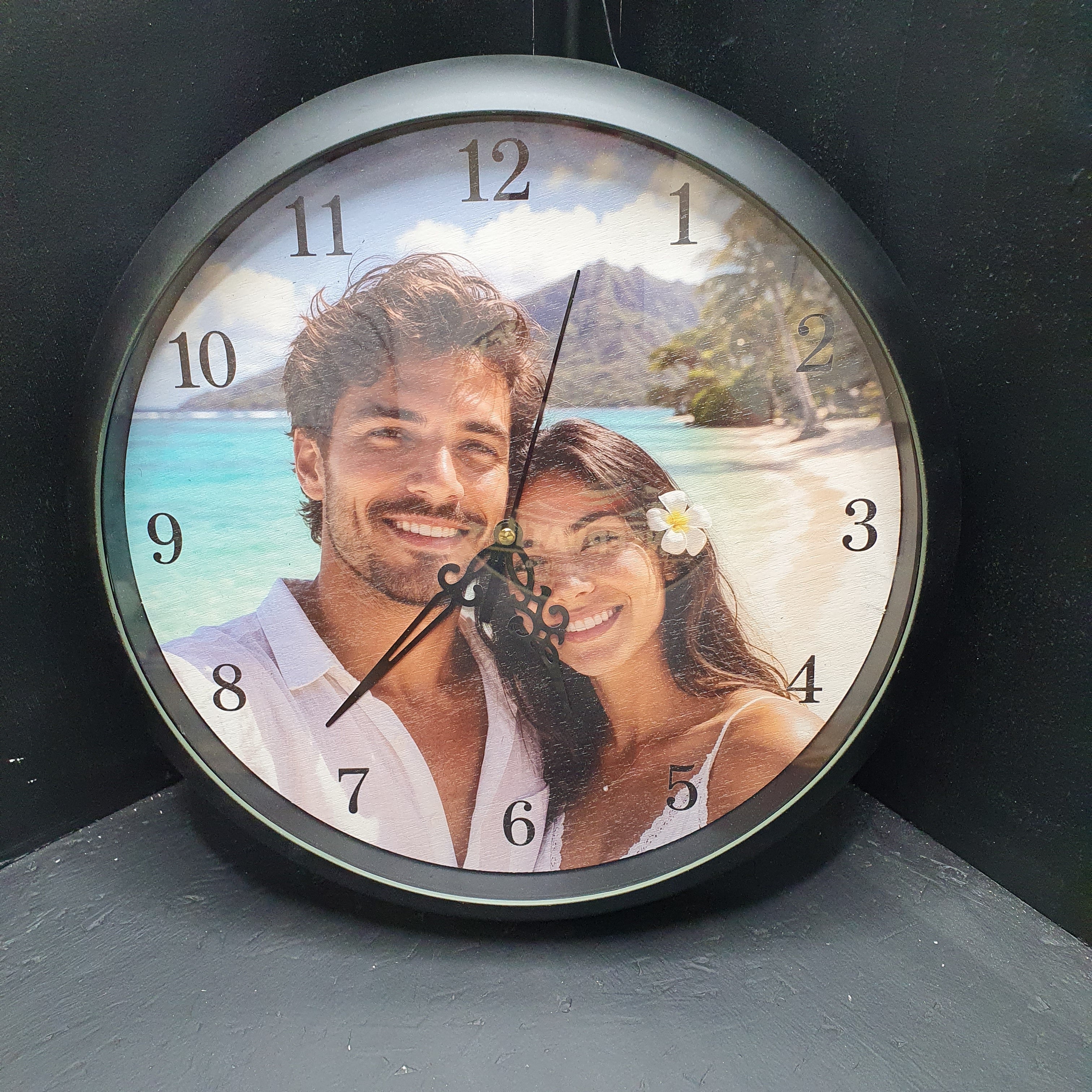 Personalised Photo Wall Clock 30cm Encased Custom Picture Clock Wedding Gift Pet Memorial Family Photo Home Decor