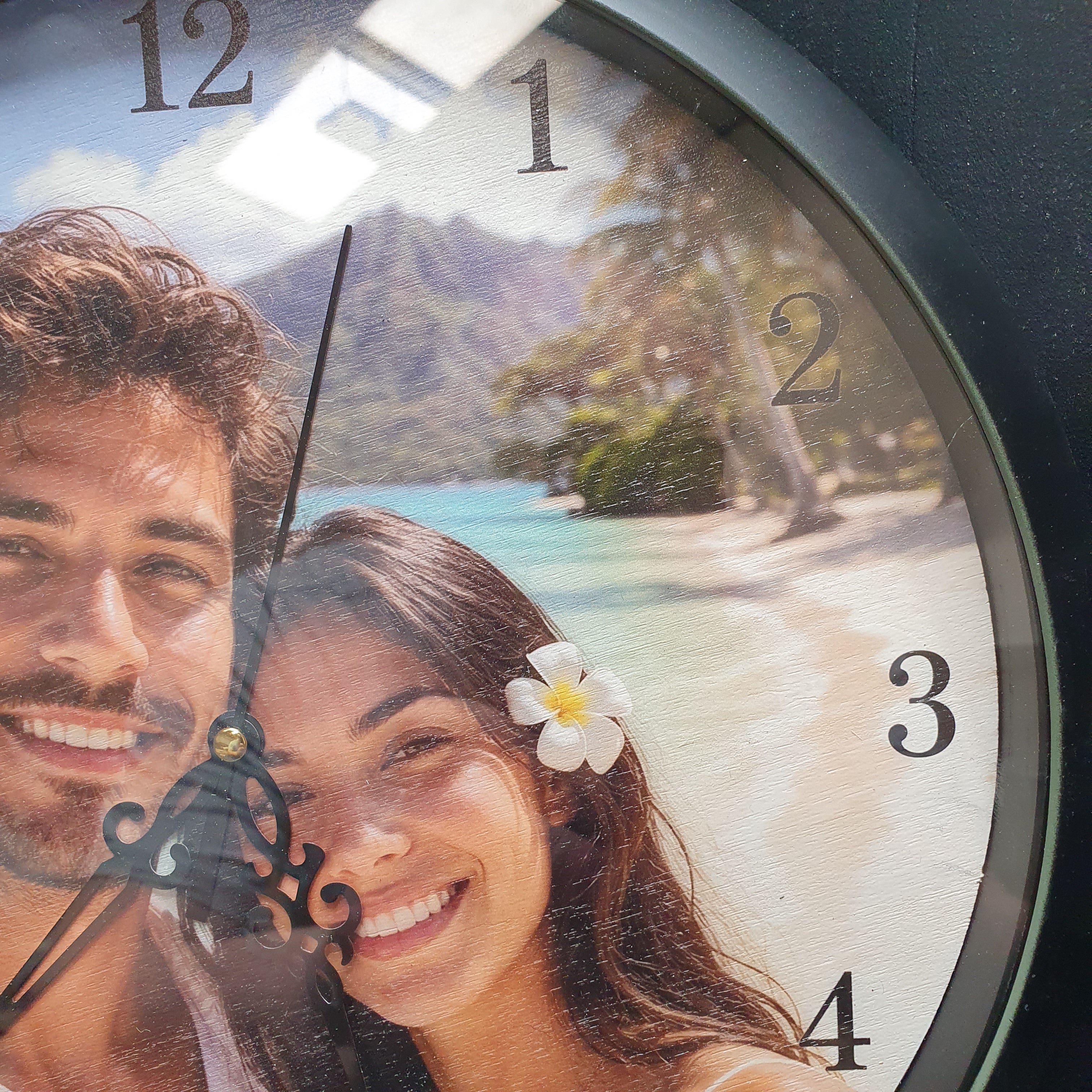 Personalised Photo Wall Clock 30cm Encased Custom Picture Clock Wedding Gift Pet Memorial Family Photo Home Decor