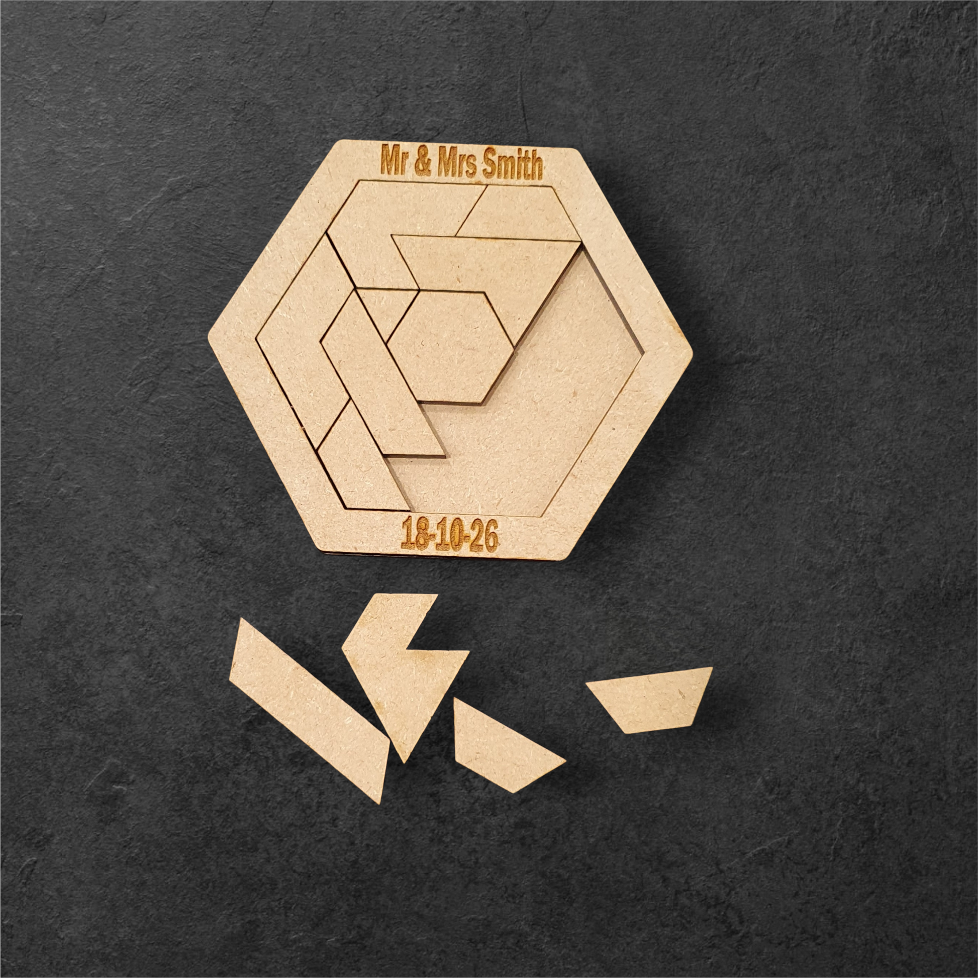 Wedding guest gifts engraved on wooden games with rustic styling