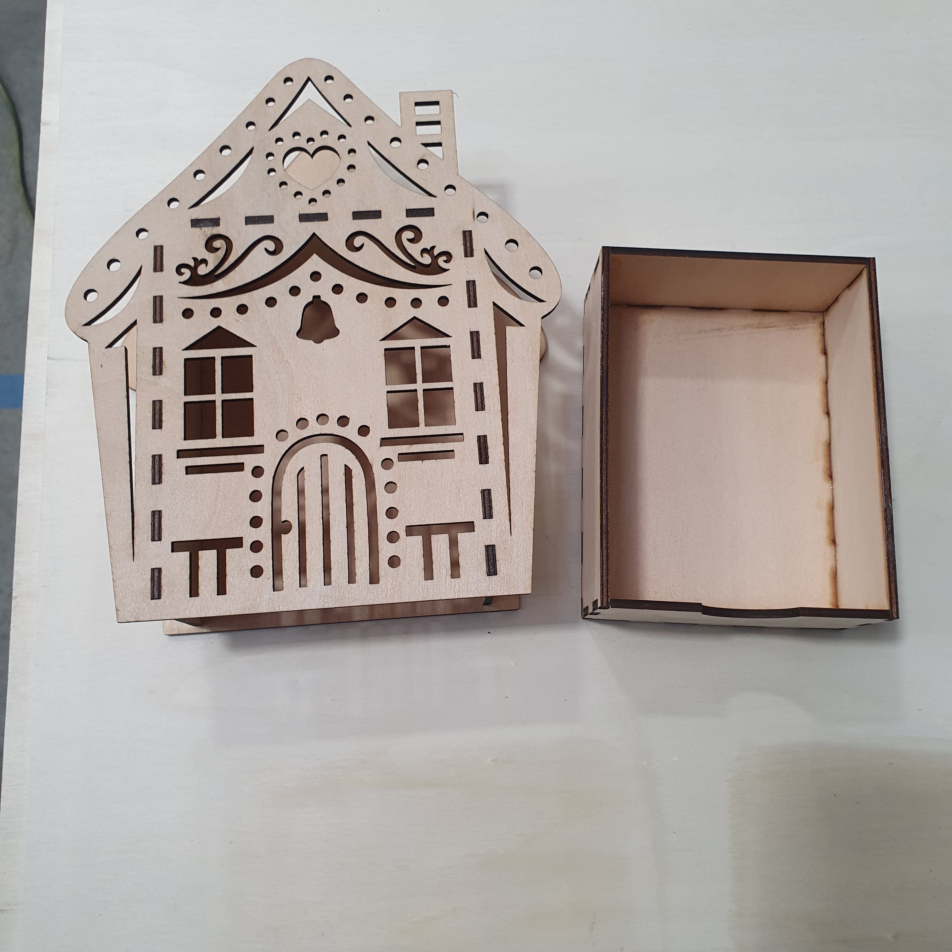 Wooden Ginger Bread Storage Box with drawer