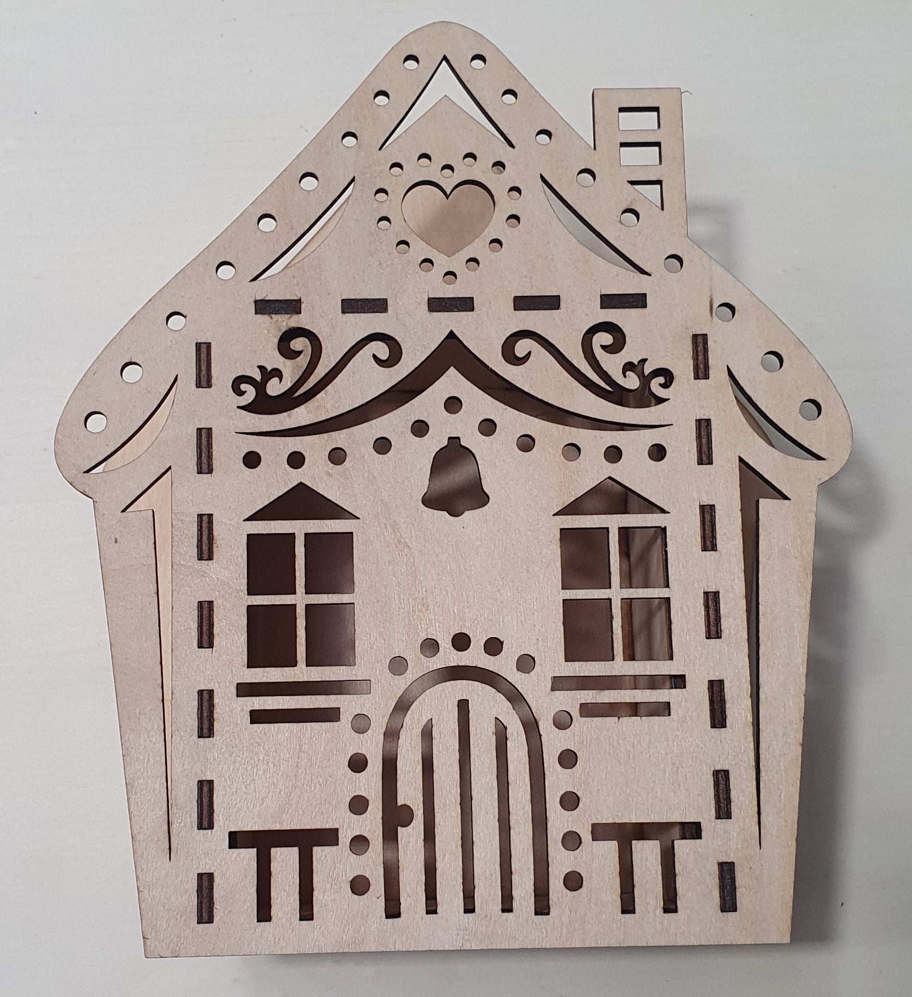 Wooden Ginger Bread House Storage Box